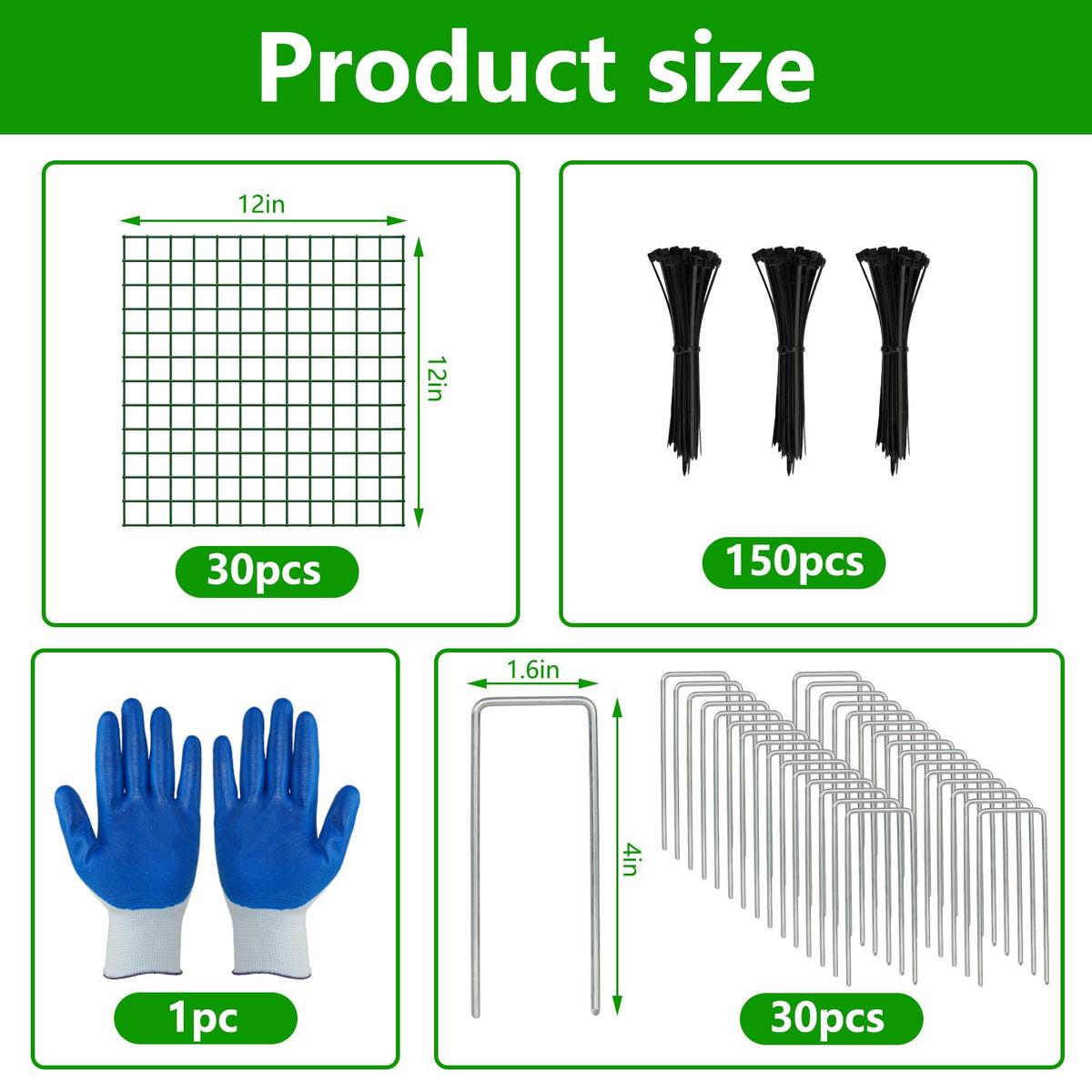10 Pack Plant Protectors from Animals, 12''x12'' Metal Plant Cages for Outdoor Plants, Garden Plant Protector with Stakes & Zip Ties, Keep Rabbits Squirrels Out, Plant Cage for Flowers Vegetables