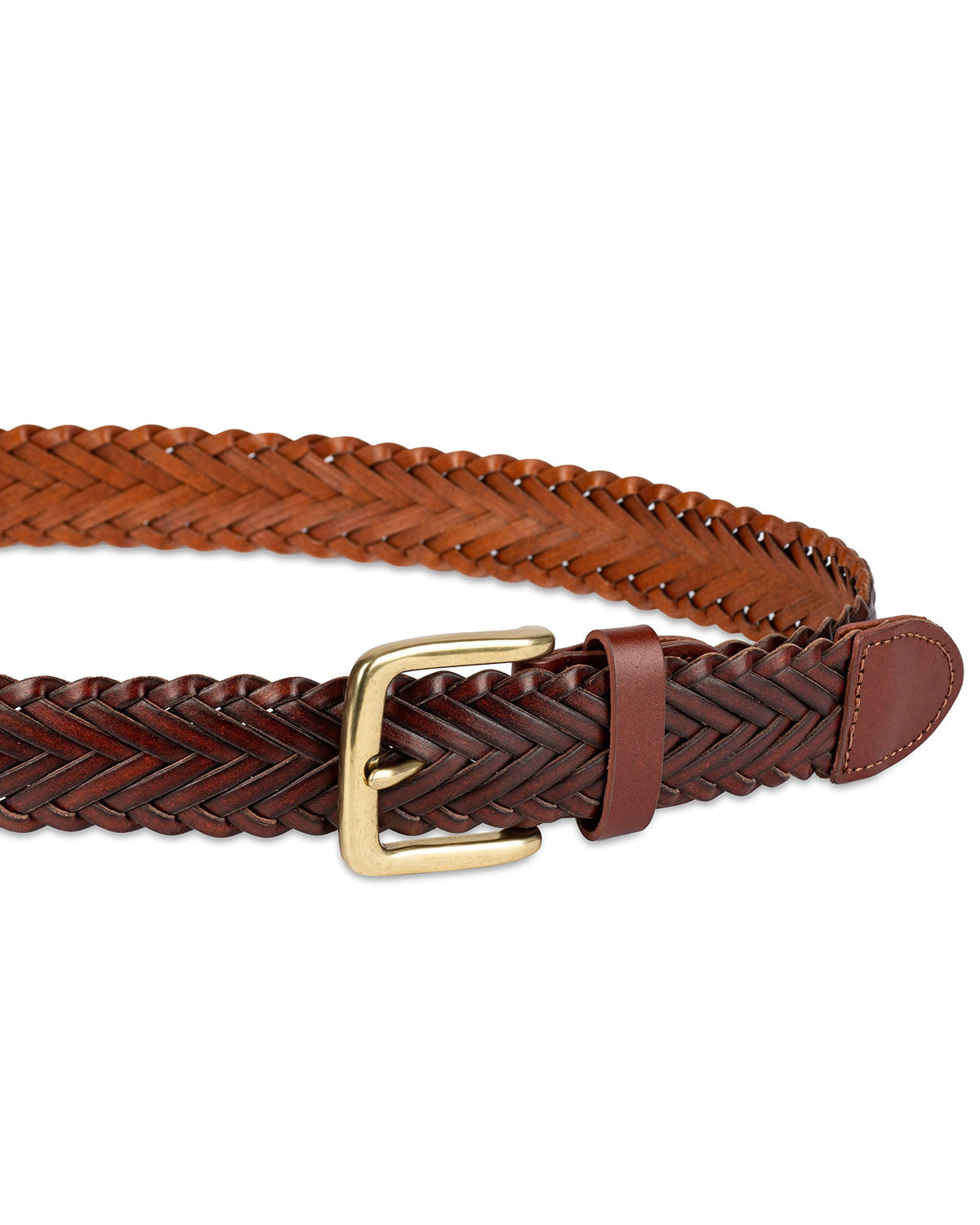 Amazon Essentials Men's Fully Adjustable Braided Belt, Brown, 40