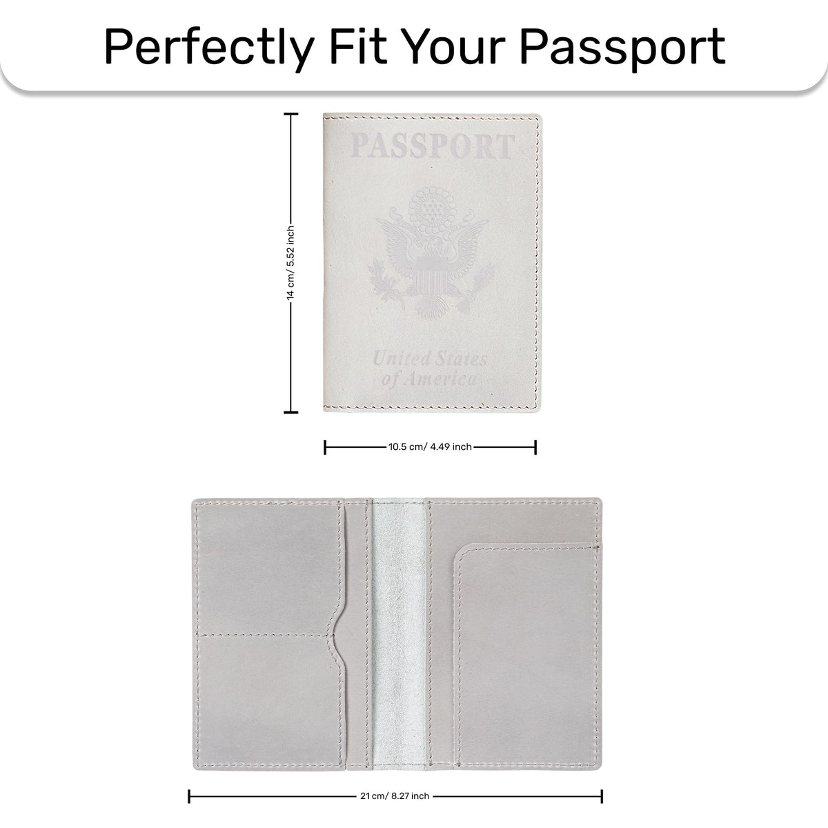 HIFA Leather Passport Holder, Handmade Passport Cover with Card and Ticket Slot - Genuine Leather, Elegant Design, Easy Access - Passport Case, Passport Wallet, Passport Holder