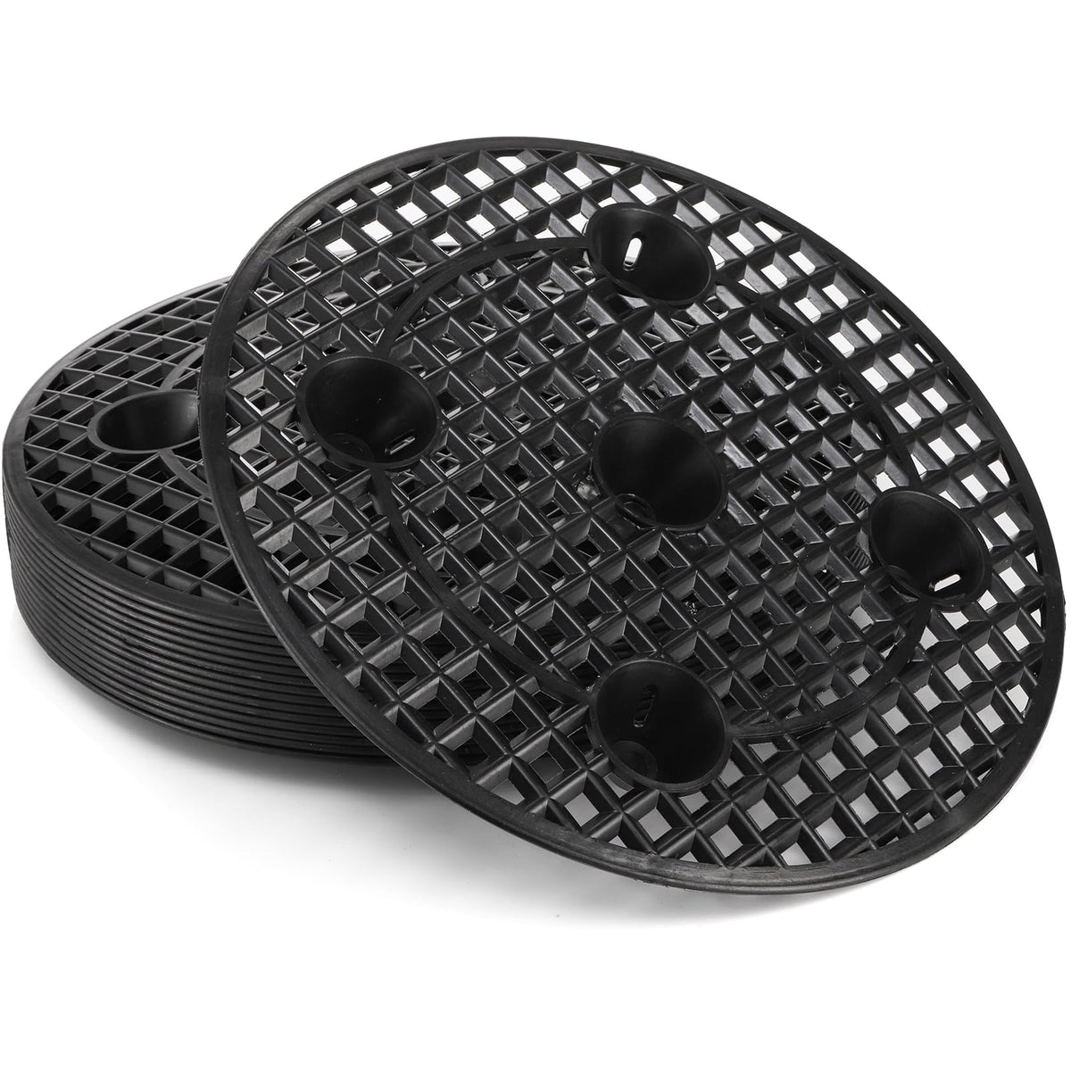 Tlence 15 PCS Plant Level Pot Elevator, 12 inch Plastic Potted Plant Stands, Large Patio Planter Riser Holder, Deck Floor Protector to Prevent Rot Damage, Plant Trivet for Indoor Outdoor Garden