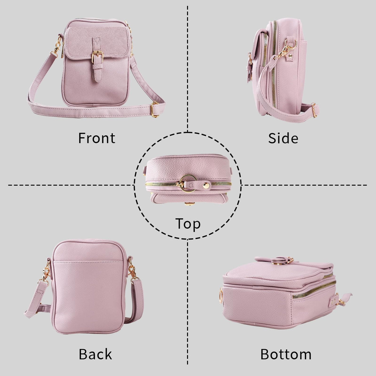 Leather Crossbody Bag for Women - 2025 Vintage Anti-Theft Messenger Bag with Double Layer Large Capacity, Built-in Purse Card Slots,Retro Faux Leather Shoulder Sling Bag for Travel (Purple, Large)