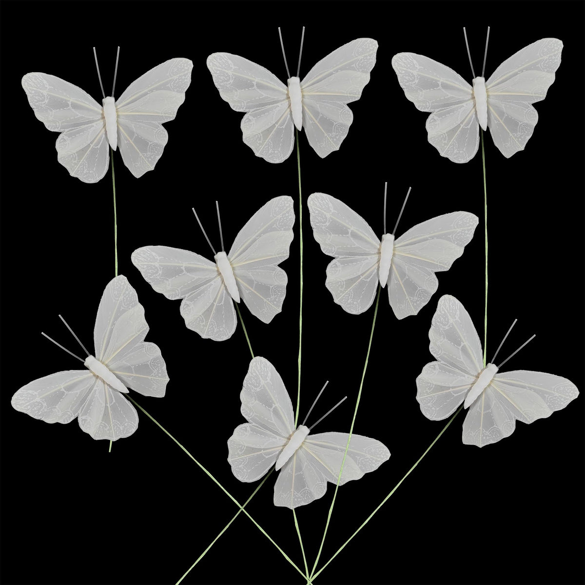 Cartanfill- Feather Butterfly Decorations for Wedding, Party, Home Decor, Gift Wrapping (Set of 12)