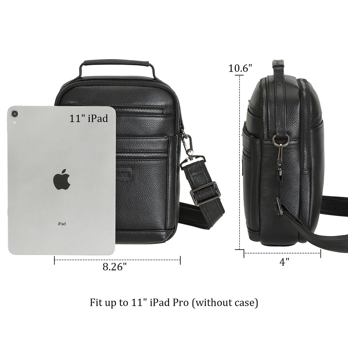 Polare Italian Cowhide Leather Messenger Bag Waterproof Chest Shoulder Crossbody Bag Casual Sling Business Handbag for Men