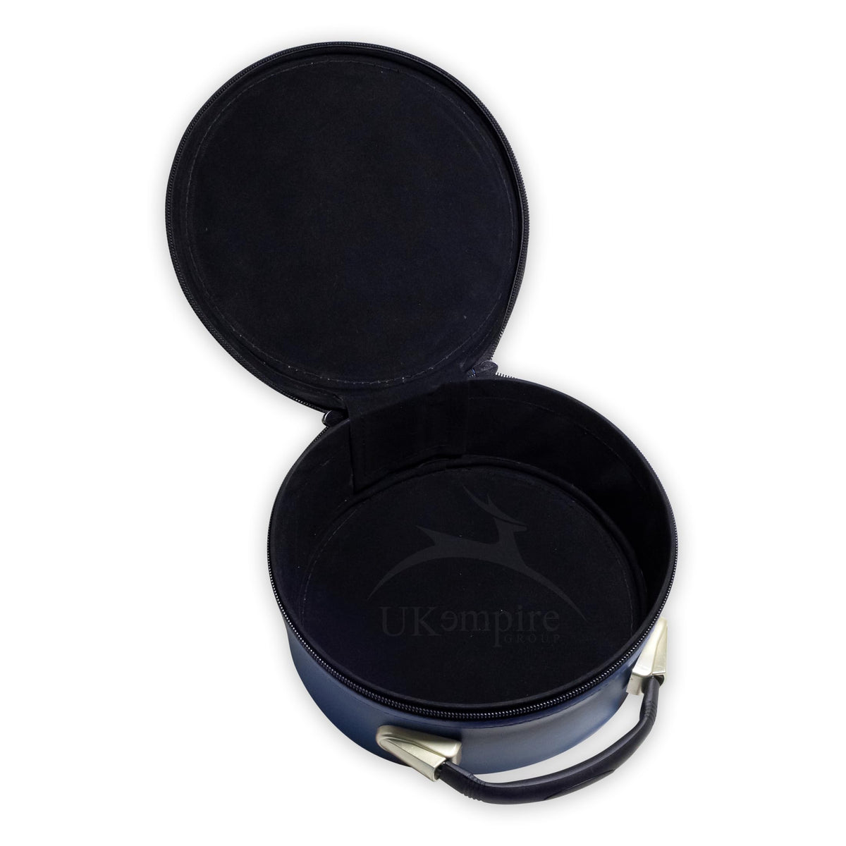 UK EMPIRE GROUP Premium Masonic Crown Cap Case Leather – Freemason Hat Storage Carrying Box, Blue (Plain)