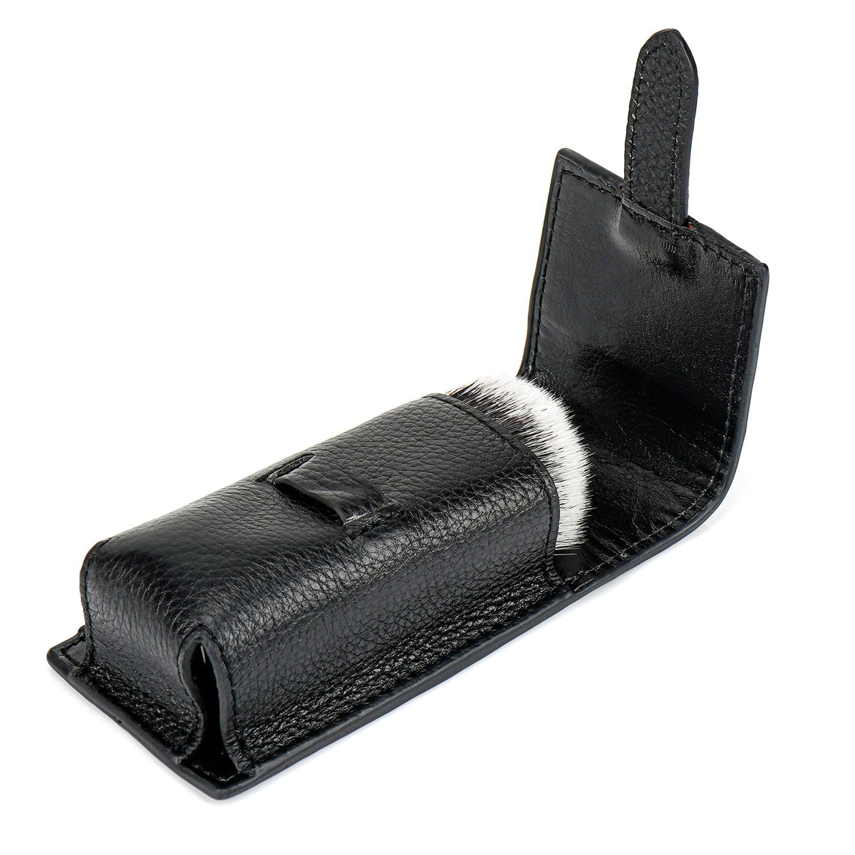 Linkidea Travel Shaving Brushes Storage Case, Portable Shaver Brush Organizer Bag, Shaving Brush Travel Holder for Standard Shave Brushes (Black)