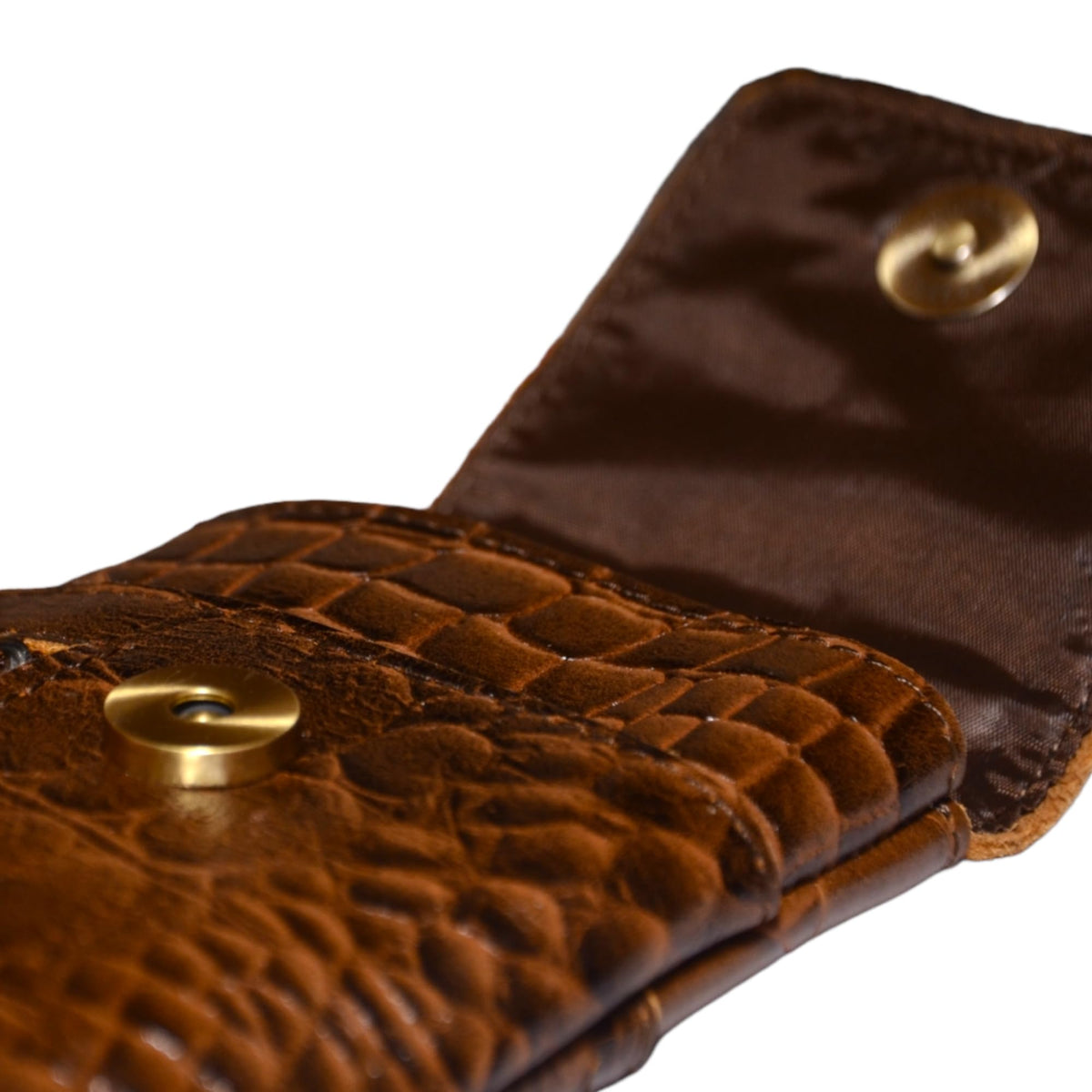 Genuine Full-Grain Buffalo Leather Cell Phone Holsters – 7” H x 3.5" W Leather Cell Phone Holster Large Smartphones – Secure & Durable Phone Belt Holder (Crocodile Print) (Croco Tan)