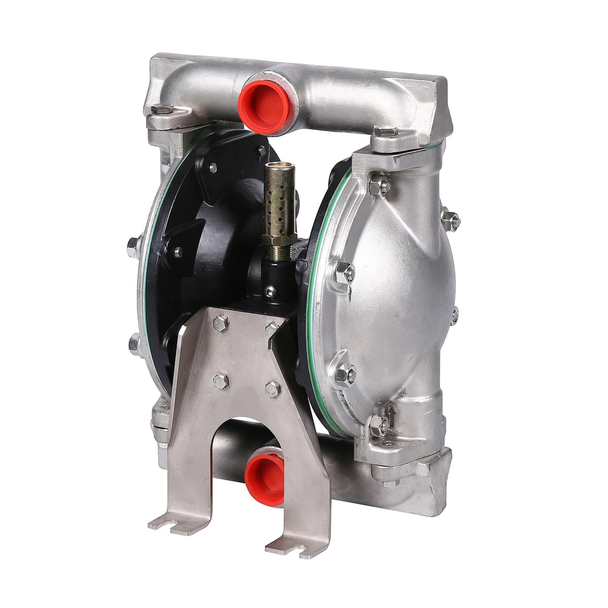 Air Operated Double Diaphragm Pump 1 inch Inlet/Outlet Pneumatic Waste Oil Transfer Pump for Chemical DN25 35GPM Dual Diaphram Teflon by Aluminum alloy 115 PSI (QBY4-25 SS+PTFE 35GPM)