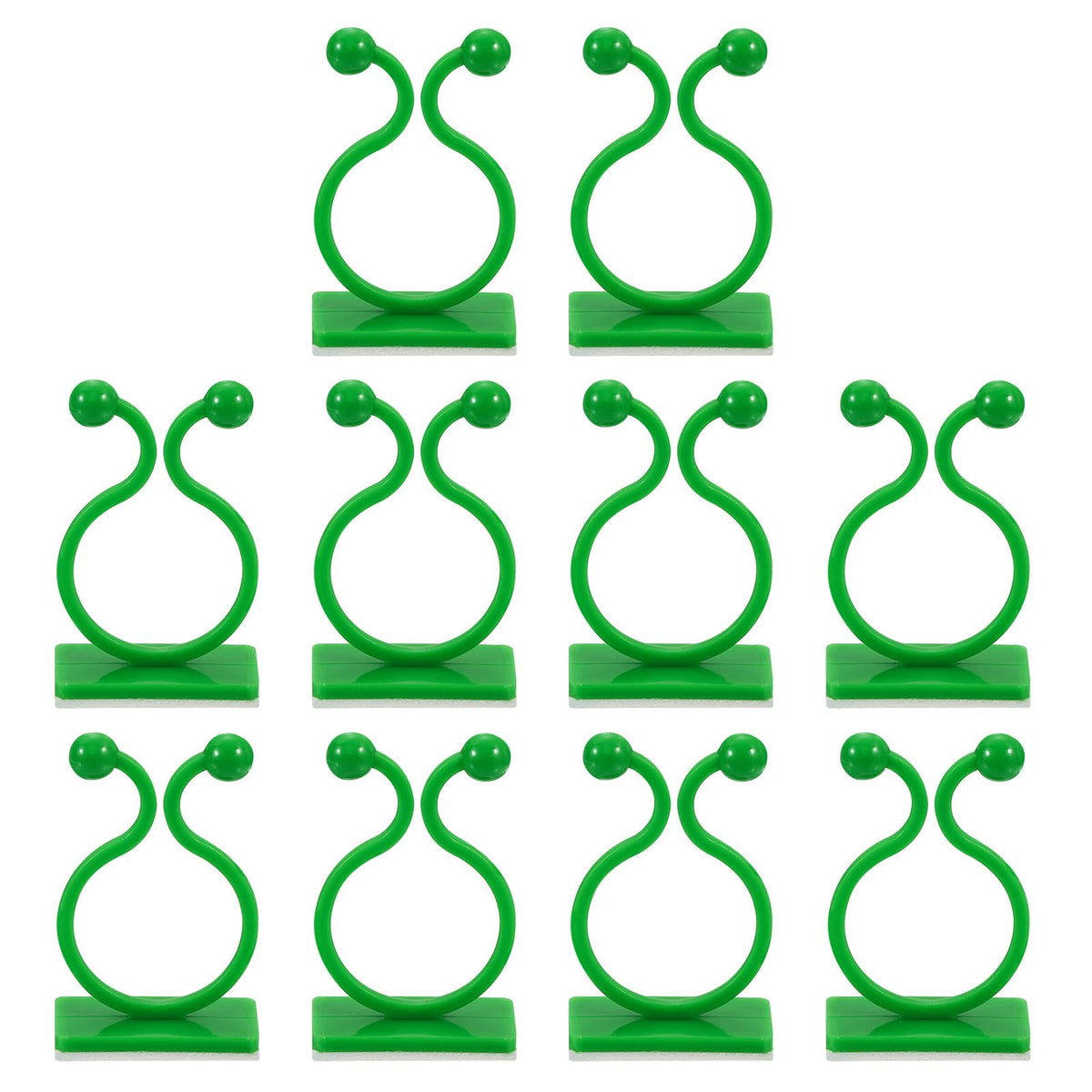 uxcell 100Pcs Plant Climbing Wall Fixture Clips, Plant Fixer Self-Adhesive Hooks Wire Fixing Supporting for Indoor Outdoor Decoration and Cable Wire Fixing (Green, 19mm/0.75")