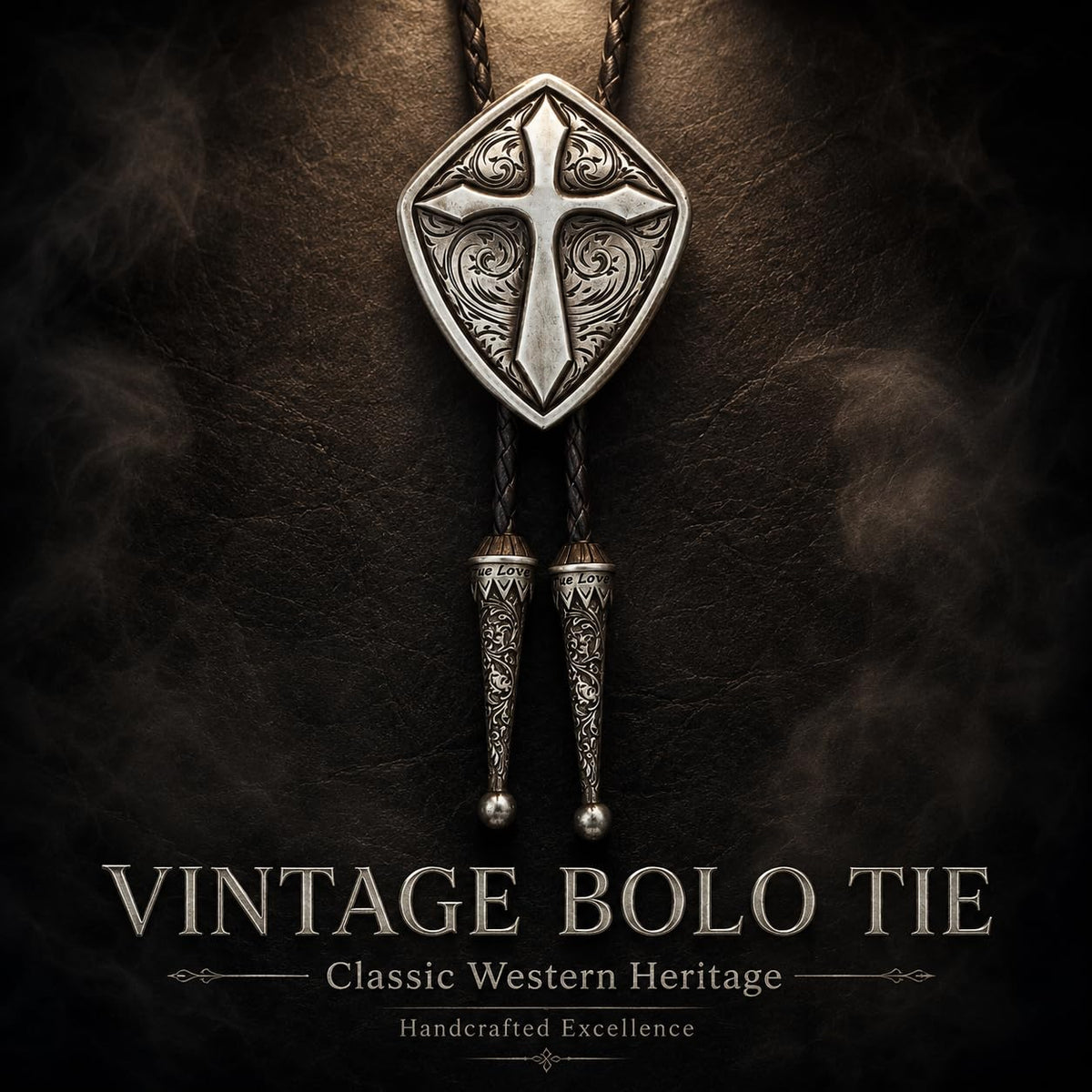 Doitby Vintage Bolo Tie Western Cowboy Cross Bolo Ties Leather Braided Necktie Necklace for Men Women