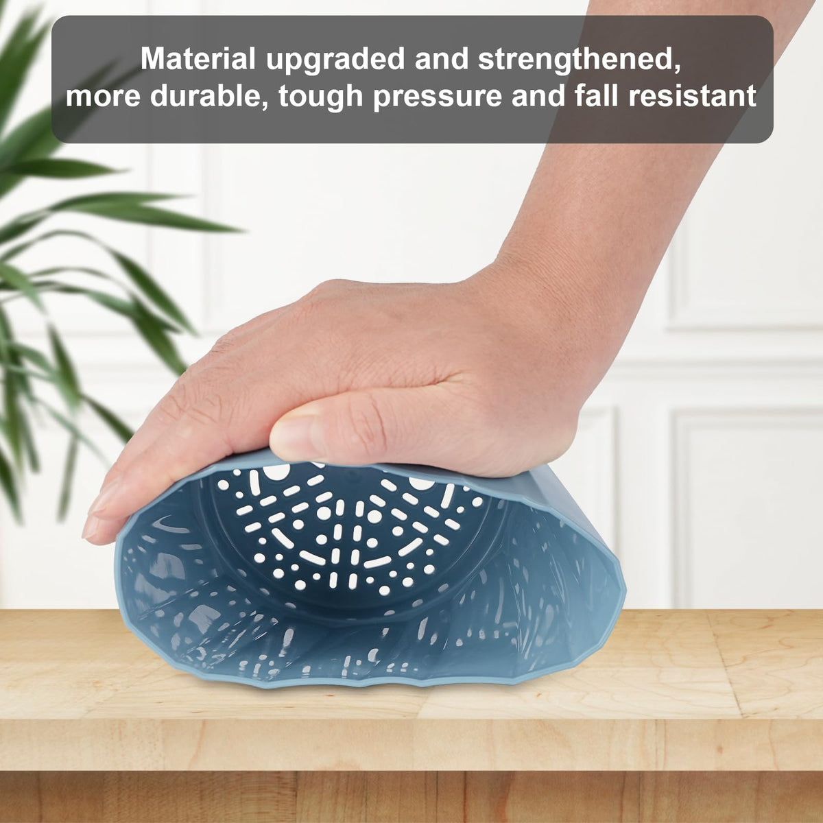 KIMCHOMERSE Self Watering Plant Pots 4.7 Inch, 3 Pack Indoor Planters with Drainage Holes & Saucers, Decorative Plastic Flower Pots for House Plants Home Office Decor (White, Pink, Blue)
