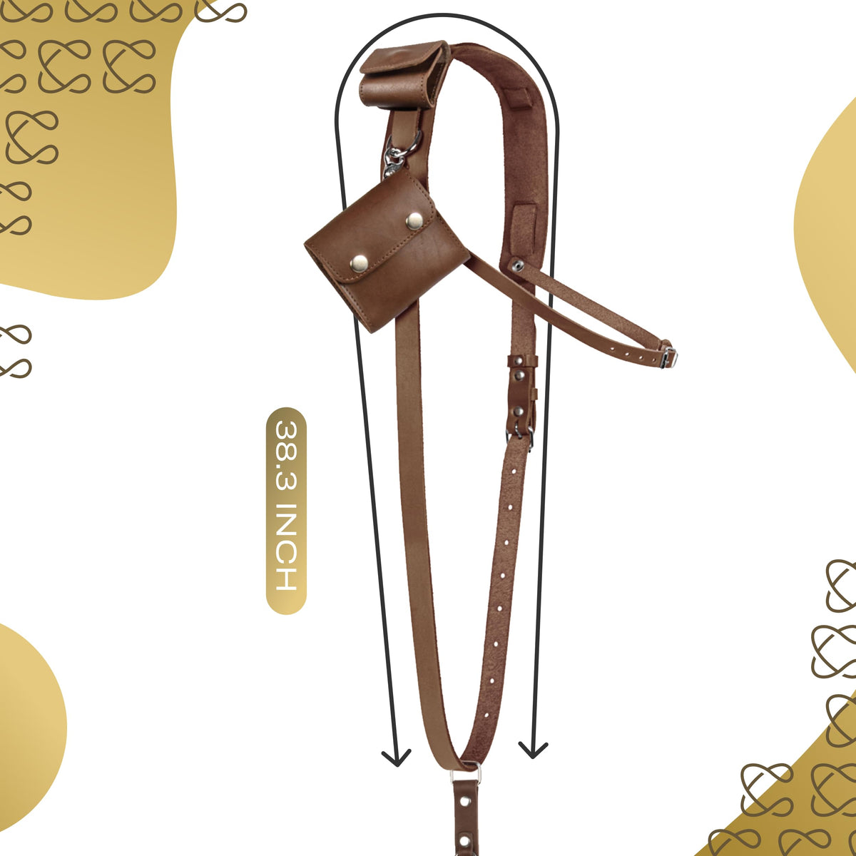 C Coiro Leather Camera Strap for One Camera - Professional Single Leather Harness Shoulder Strap with Sd Card Holder & Battery Holder, Quick Release Gear for DSLR/SLR, Brown