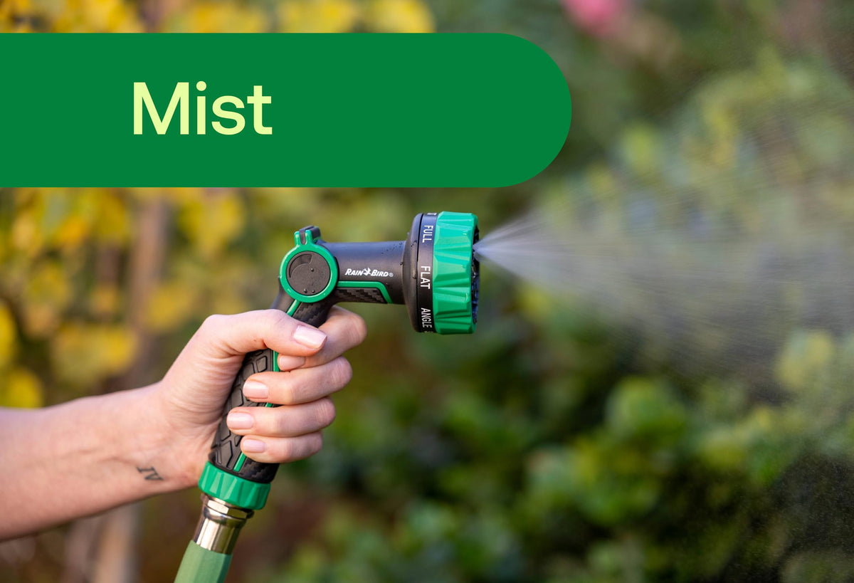 Rain Bird TCNZL8P Garden Hose Nozzle, Thumb Control, Carbon Fiber Texture, 8 Spray Patterns