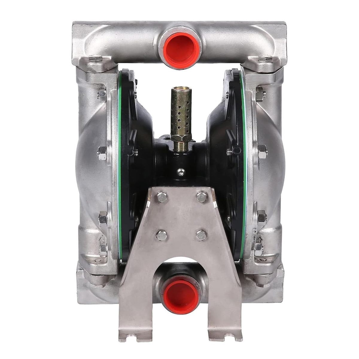 Air Operated Double Diaphragm Pump 1 inch Inlet/Outlet Pneumatic Waste Oil Transfer Pump for Chemical DN25 35GPM Dual Diaphram Teflon by Aluminum alloy 115 PSI (QBY4-25 SS+PTFE 35GPM)