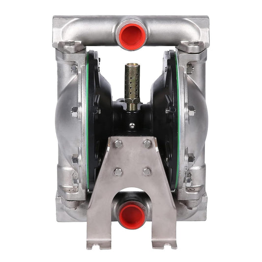 Air Operated Double Diaphragm Pump 1 inch Inlet/Outlet Pneumatic Waste Oil Transfer Pump for Chemical DN25 35GPM Dual Diaphram Teflon by Aluminum alloy 115 PSI (QBY4-25 SS+PTFE 35GPM)