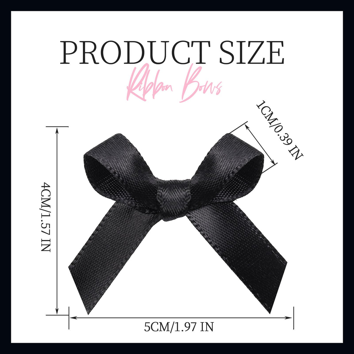 YGDZ 50 PCS Mini Black Bows, Small Stain Ribbon Black Bow for Cake, Tiny Bows for Crafts, Bow Decorations for Party Favors, Balloons