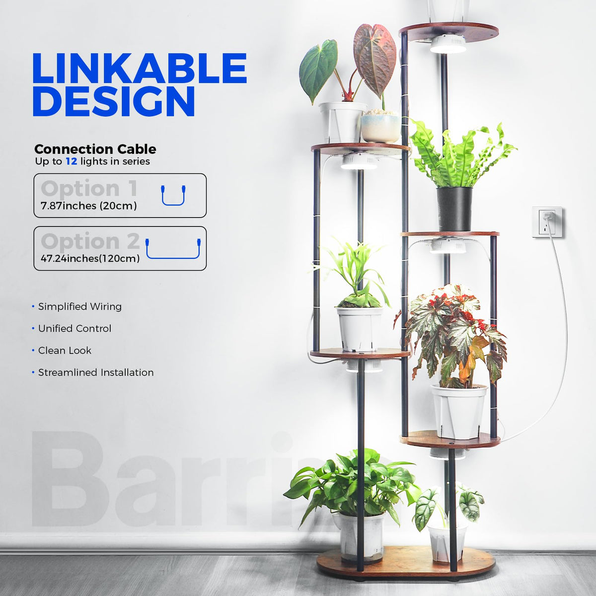 Barrina Puck Grow Light, Full Spectrum 5000K, 54W, 6 Packs with Timer, Model OG09-6T, Aluminum