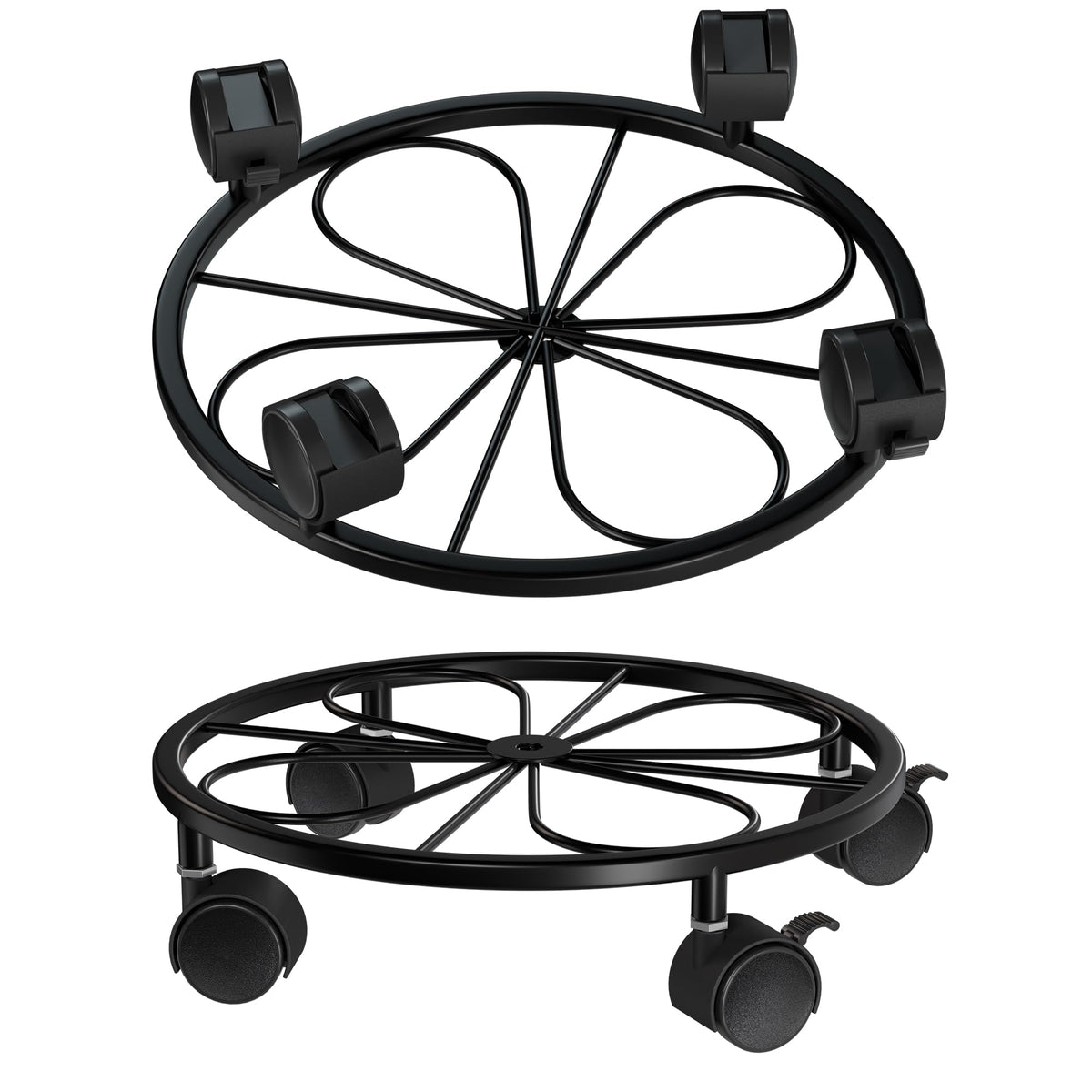 Chinpakden 2 Pack Rolling Plant Stands with Wheels - 10.24" Plant Caddy, 360 °Rotatable and Lockable Plant Rollers, 80LB Weight Capacity, Plant Tray with Casters for Indoor Outdoor Wine Cellar.