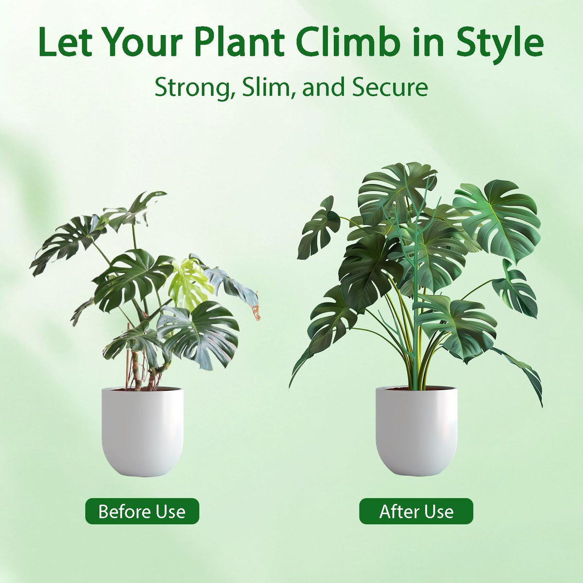 Obralitic 10 Pack Stackable Plant Supports Stakes, Sturdy Garden Trellis for Climbing & Vining Plants, Monstera, Pothos & Philodendron - Reusable Plant Stakes for Indoor & Outdoor Potted Plants