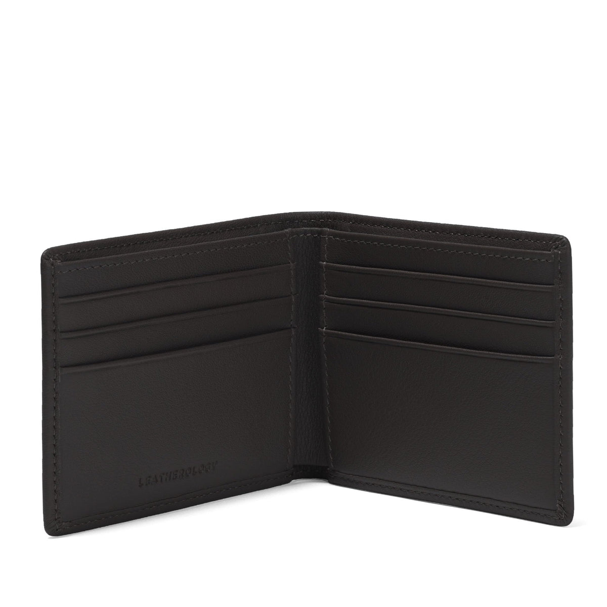 Leatherology Black Onyx Thin Bifold Wallet for Men – Slim Front Pocket Wallet with 6 Card Slots, Bill Compartment & 2 Interior Pockets – Minimalist Leather Wallet
