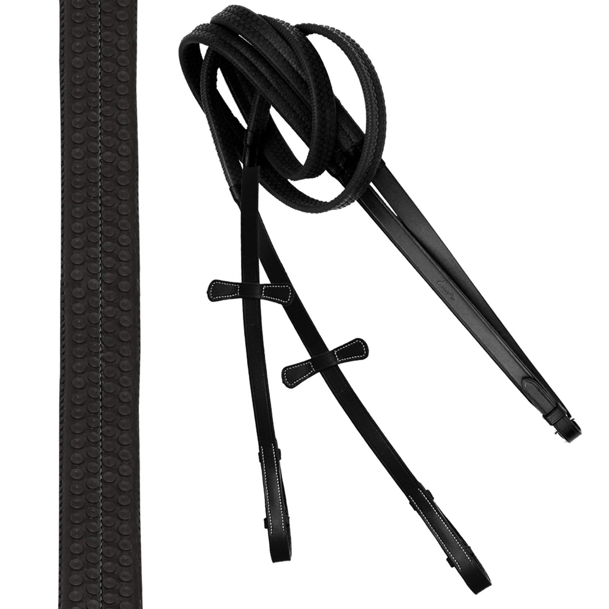 Exion Comfort Soft Lined Snaffle Hunter Jumping Bridle with Detachable Flash & Rubber Reins | Anatomical English Bridle for Horses (Black, Full)