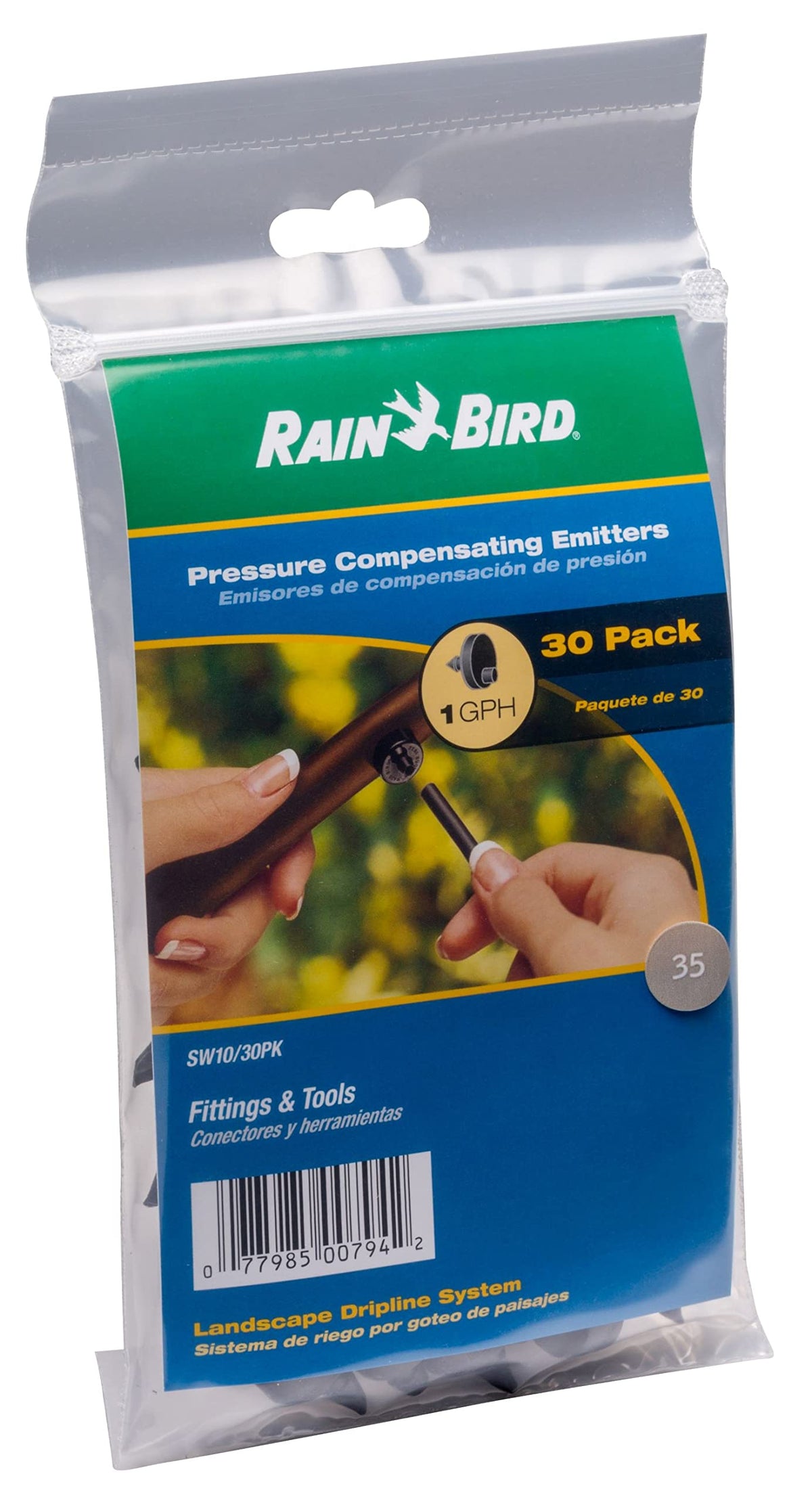Rain Bird SW10-30PS Drip Irrigation Spot Watering Dripper/Emitter,1 Gallon Per Hour,(Pack of 300)
