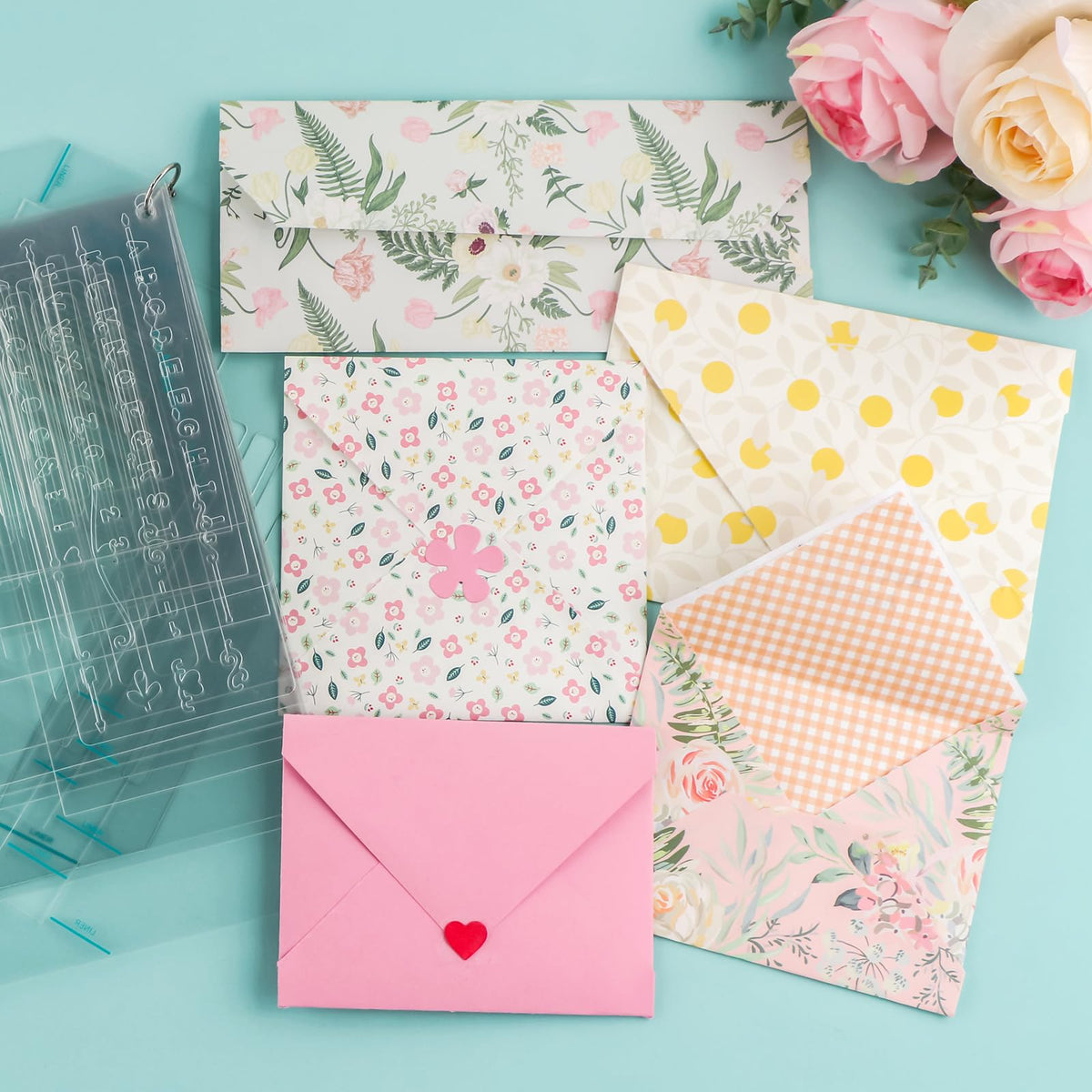 17pcs/Set Envelope Maker Guide Set Envelope Tear Templates All-in-One Envelope Making Tools for Card Making Envelope Makers Crafting Supplies