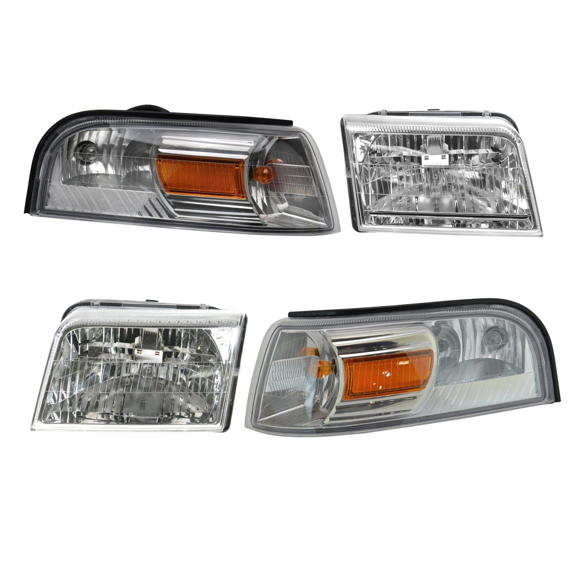 TRQ Headlight and Corner Light Kit for 2006-2011 Mercury Grand Marquis, Model LKA87341, Driver & Passenger Side