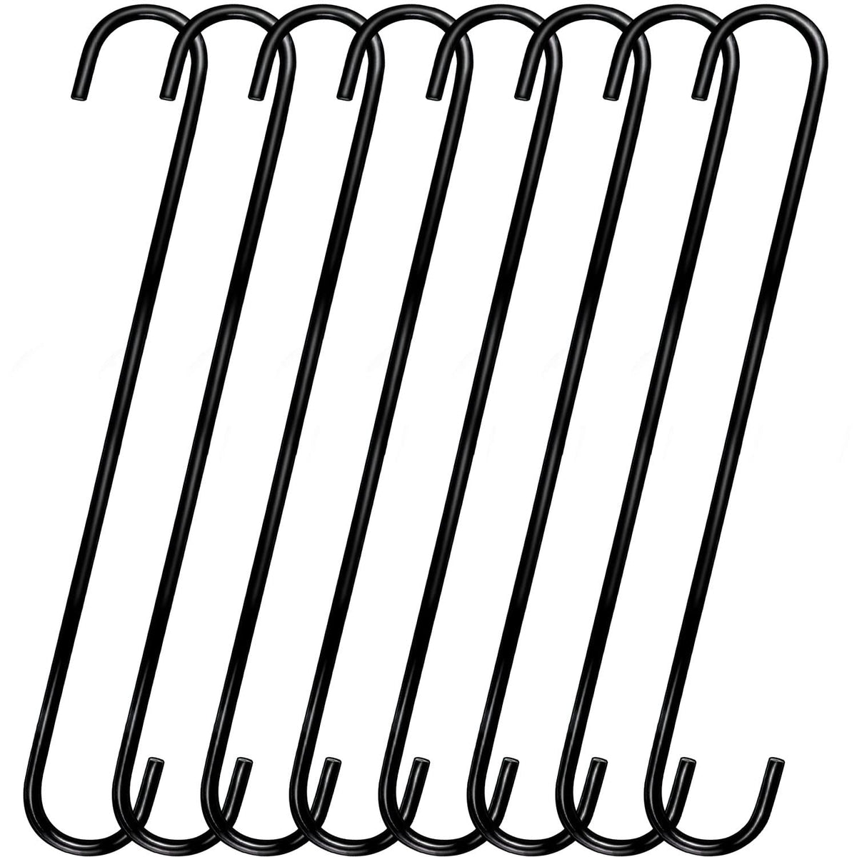 DINGEE 16 inch 8 Pack Extra Large S Hooks Heavy Duty Long S Hook for Hanging Plant, Hooks for Tree Branch,Bird Feeder,Pots and Pans Closet Garden Pergola Indoor Outdoor X-Large Hook