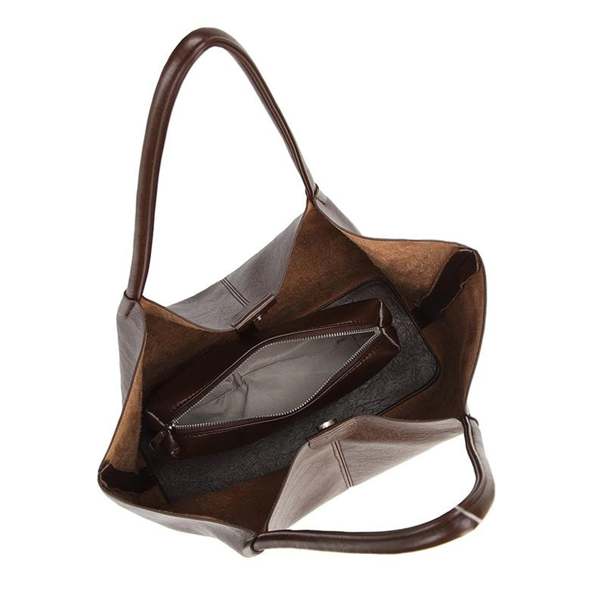 Women's Large Faux Leather Tote Bag, Spacious Work Shopper, Designer Top Handle Shoulder Bag for Travel College Daily Use (Coffee)