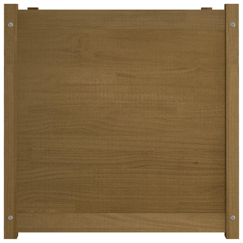 VGLQNRPT Square Garden Planter Box, Large Solid Pinewood Raised Bed for Outdoor Patio, Backyard, Deck, and Flowers, 27.6-inch Honey Brown