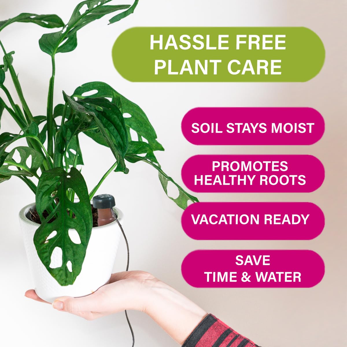 Blumat Classic Self-Watering Stakes - Prevents Overwatering and Underwatering for Healthy Growth While You are Away - Ideal for Indoor Plant Watering, 25 Pack, wo Adapter