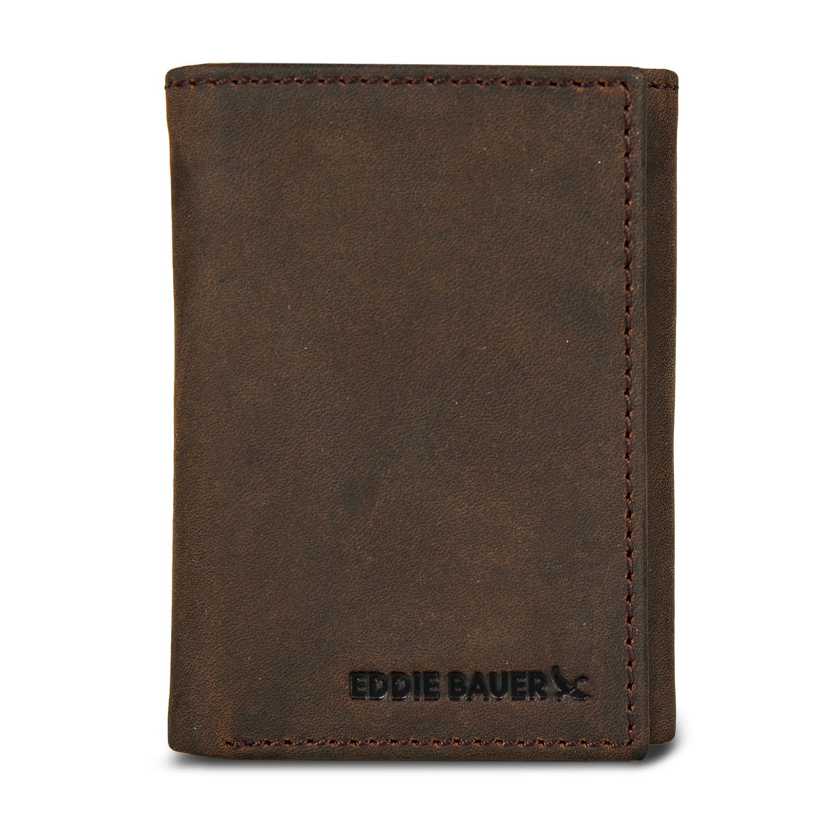 Eddie Bauer Men Signature Trifold Wallet (Available in Ripstop Nylon, Cotton Canvas, or Leather), Tan, One Size