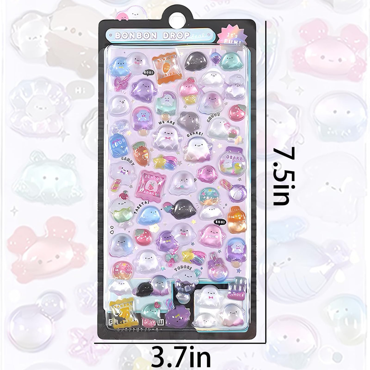 3D Puffy Stickers 200+ Cute Cartoon Resin Decorative Stickers for Phone Case Notebook Scrapbooking Planner Journals Laptop Decoration Reusable Mini Puffy Stickers 4Pcs