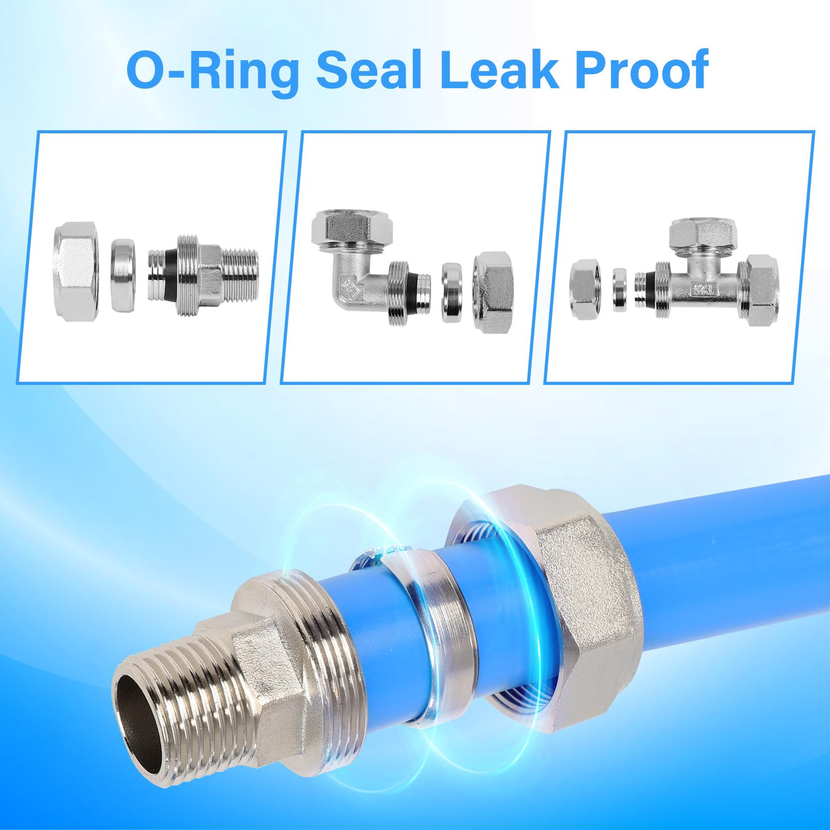 3/4” 200 FT Compressed Air Line Kit, Air Hose Kit, HDPE-Aluminum-HDPE Piping, Compressed Air Line Kit, Airtight, Leak-Proof, for Air Compressor Fittings, Suitable for Garages, Workshops, Factories