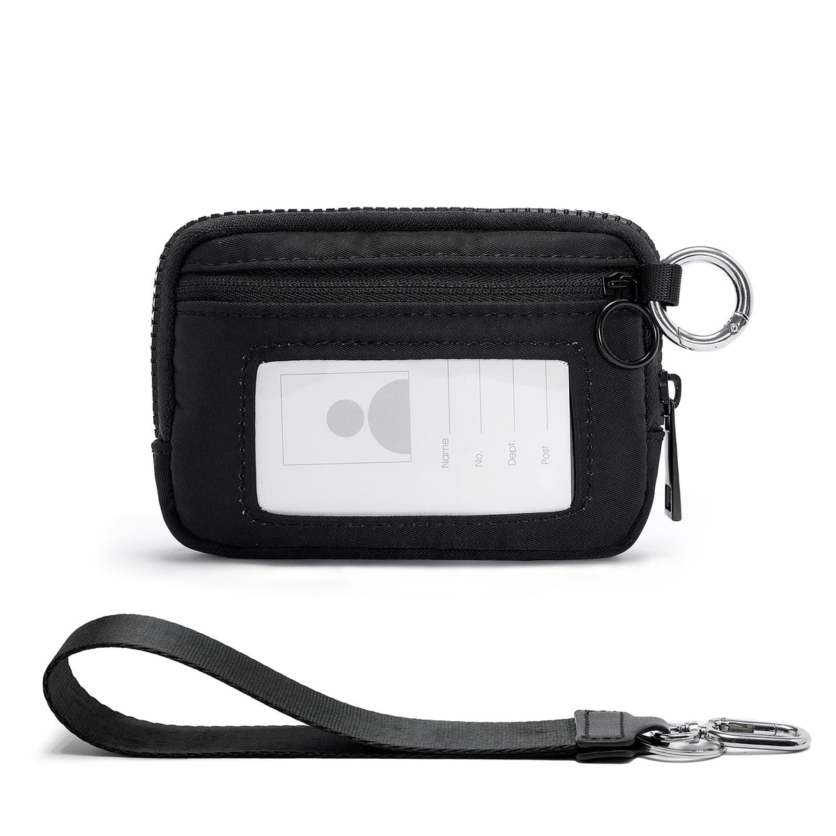 YDF The Iris Wallet for Women Mini Zip Card Case with Clear ID Window Zipper Coin Purse Lightweight Portable Keychain Wallet