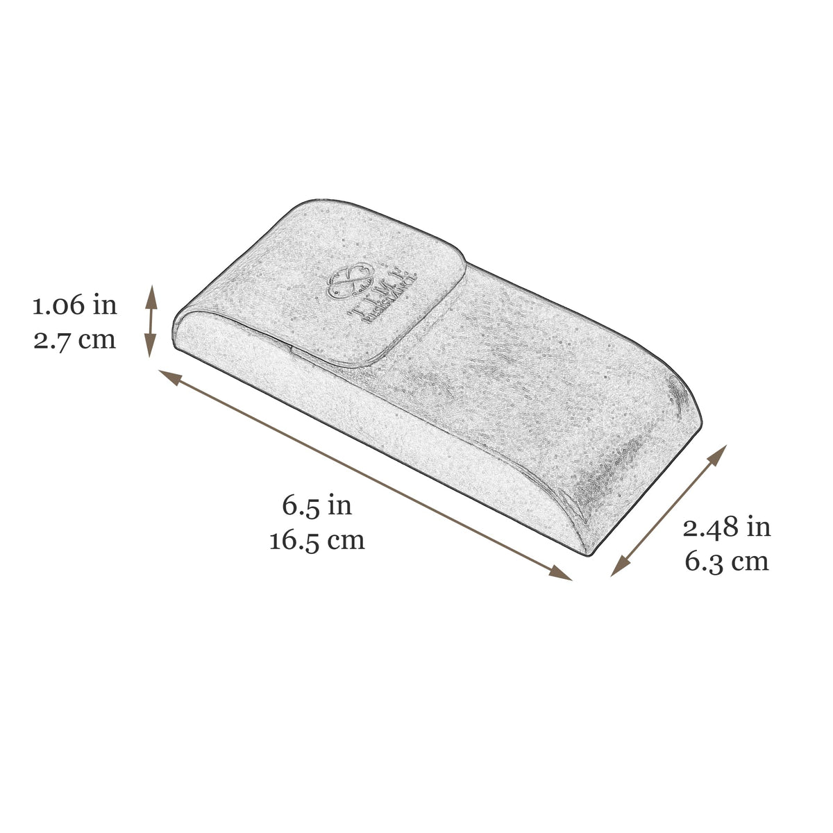 Time Resistance Leather Glasses Case - Hard Shell Leather Glasses Case - Made in Italy (Brown)