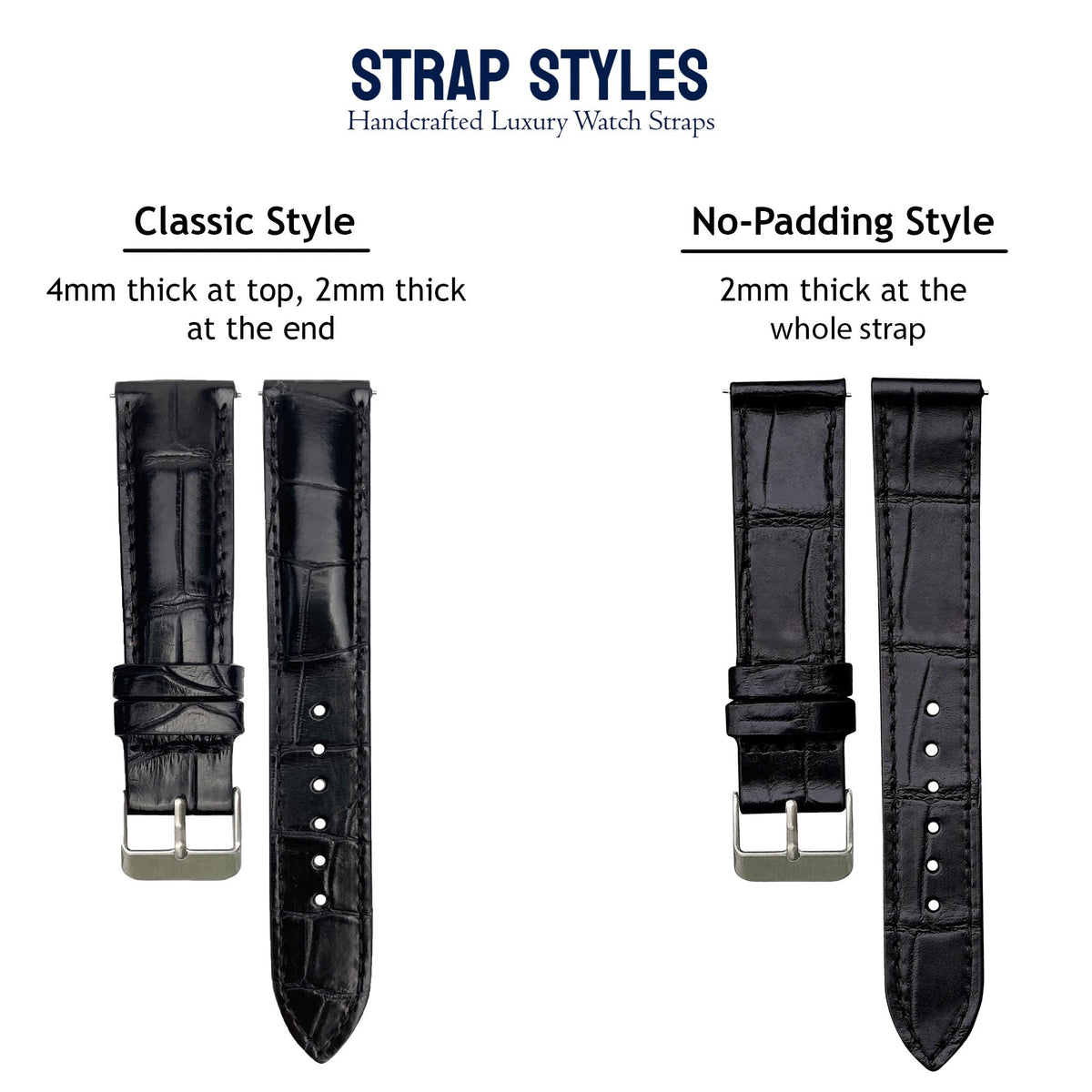 vinacreations Bespoke AIIigator Watch Band Handmade Personalized Leather Watch Strap Engraved Name Gifts for Men Father's Day Custom Lug Width 14mm 16mm 17mm 18mm 19mm 20mm 21mm 22mm 24mm