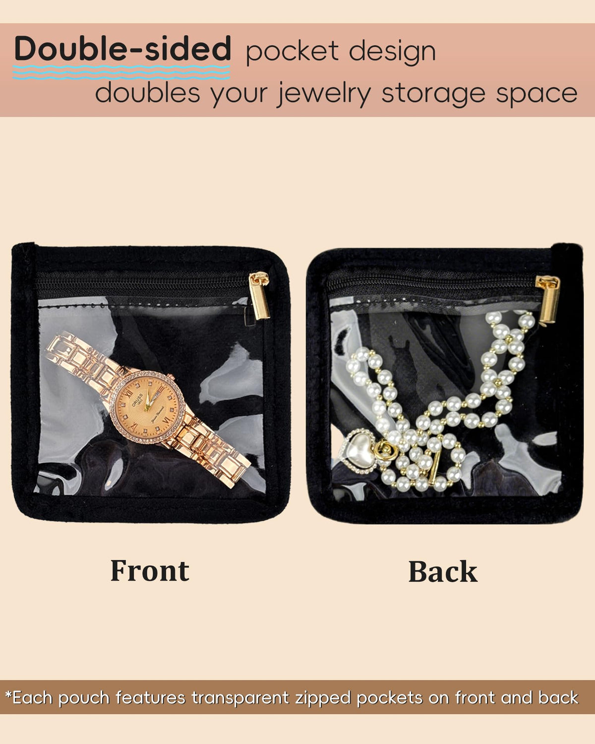 LingLingo Travel Jewelry Organizer, PU Leather Small Hard-shell Jewelry Box with 6 Velvet Pouches for Earrings Rings Necklace Bracelet Watch, Compact Jewelry Travel Case for Women Gift