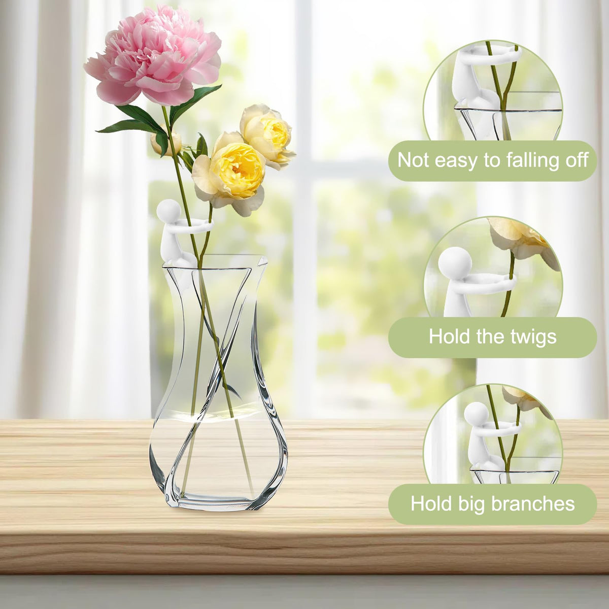 BlissfulSGDM Plant Propagation Buddy, Plant Cutting Holders People, Plant Nurturing Decorative Plant Supports, Propagation Friends for Indoor Gardens or for Sprouts, Stems, Shoots and Cuttings