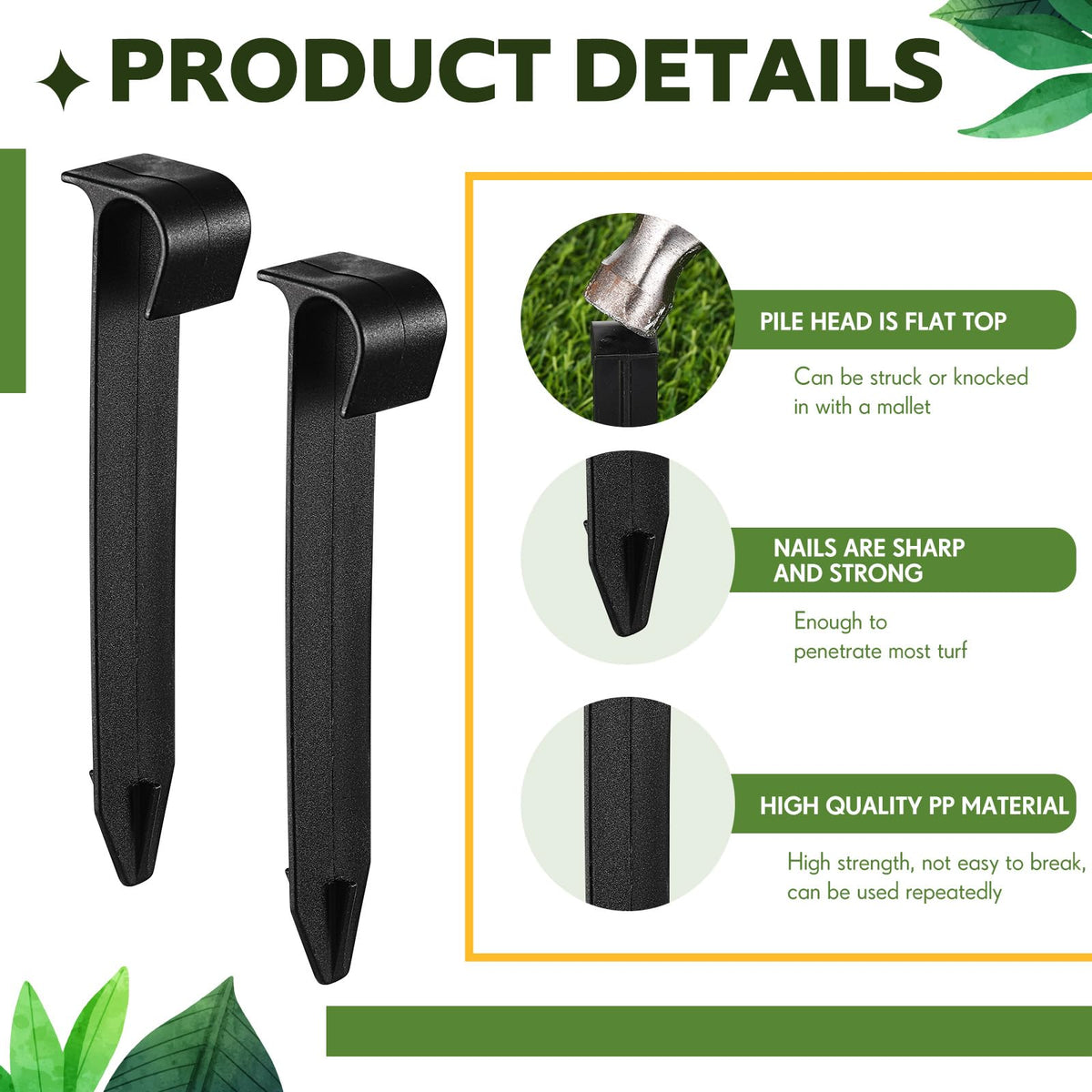 Pangda 100 Pack 1/2 Inch Irrigation Tubing Hold Down Anchor Stakes, 3/4 x 4.33 Inch Drip Tubing, Anchor for Sprinkler Garden Landscaping