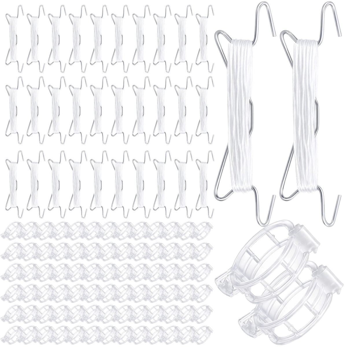 Chumia 120 Pcs Tomato Hooks with String, Plant Support Clips, Tomato Support Hook for Climbing Plants, Tomatoes Holder Hooks with 32.8ft Twine to Prevent Vegetable Fruit from Pinching or Falling Off