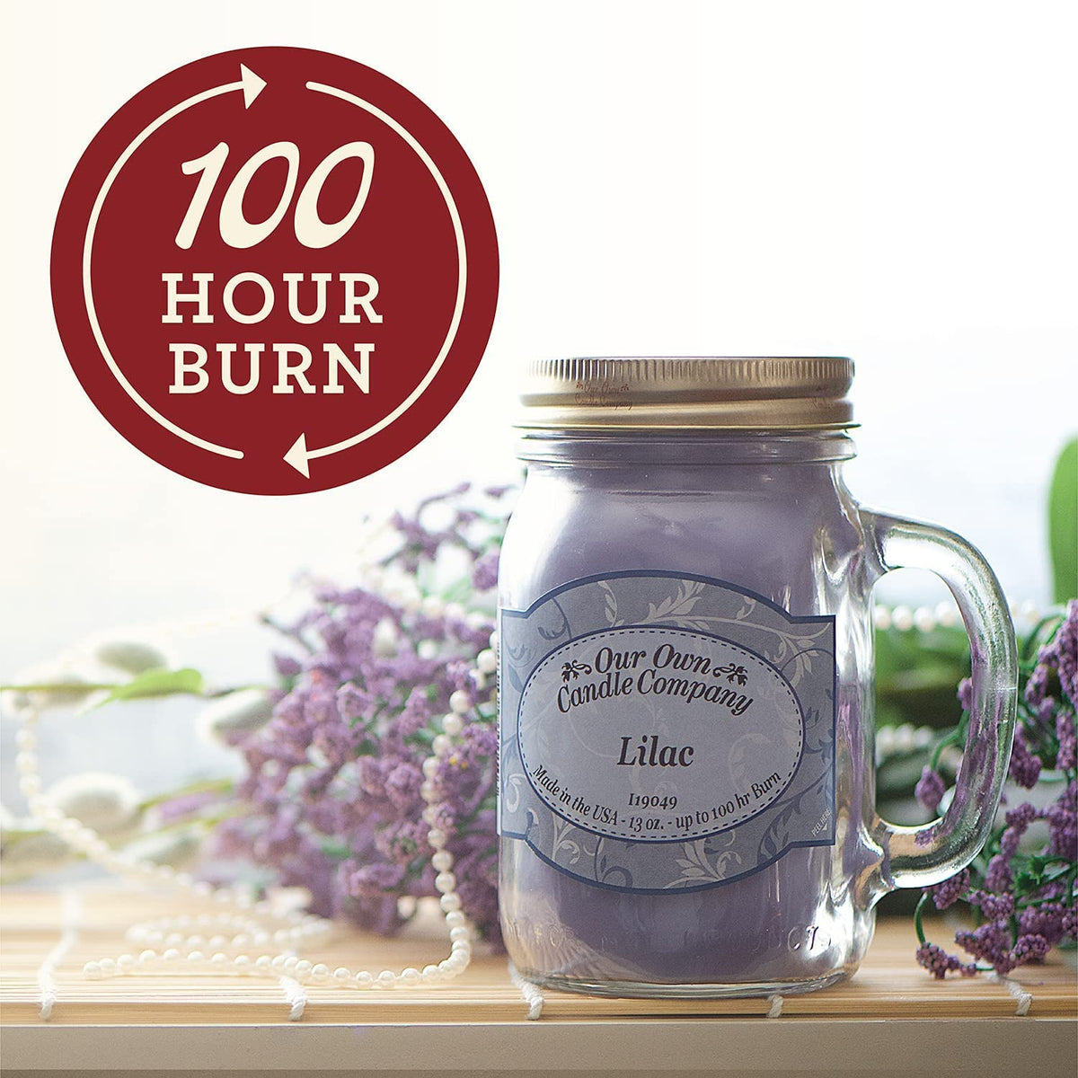 Our Own Candle Company, Grandma's Kitchen Scented Mason Jar Candle, 100 Hour Burn Time, 13 Ounces