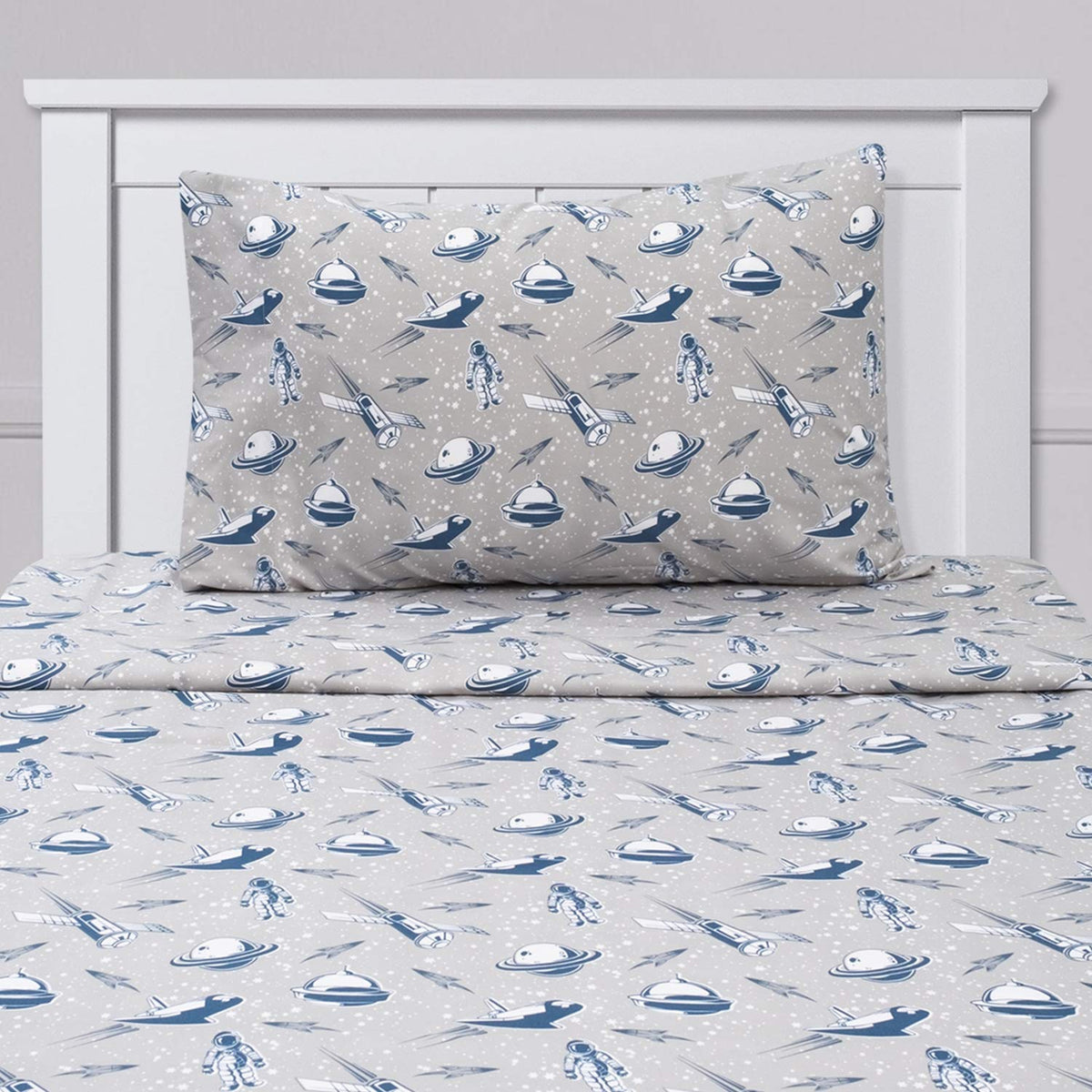 1500 Supreme Kids Bed Sheet Collection - Fun Colorful and Comfortable Boys and Girls Toddler Sheet Sets - Deep Pocket Wrinkle Free Soft and Cozy Bedding - Twin XL, Spaceships