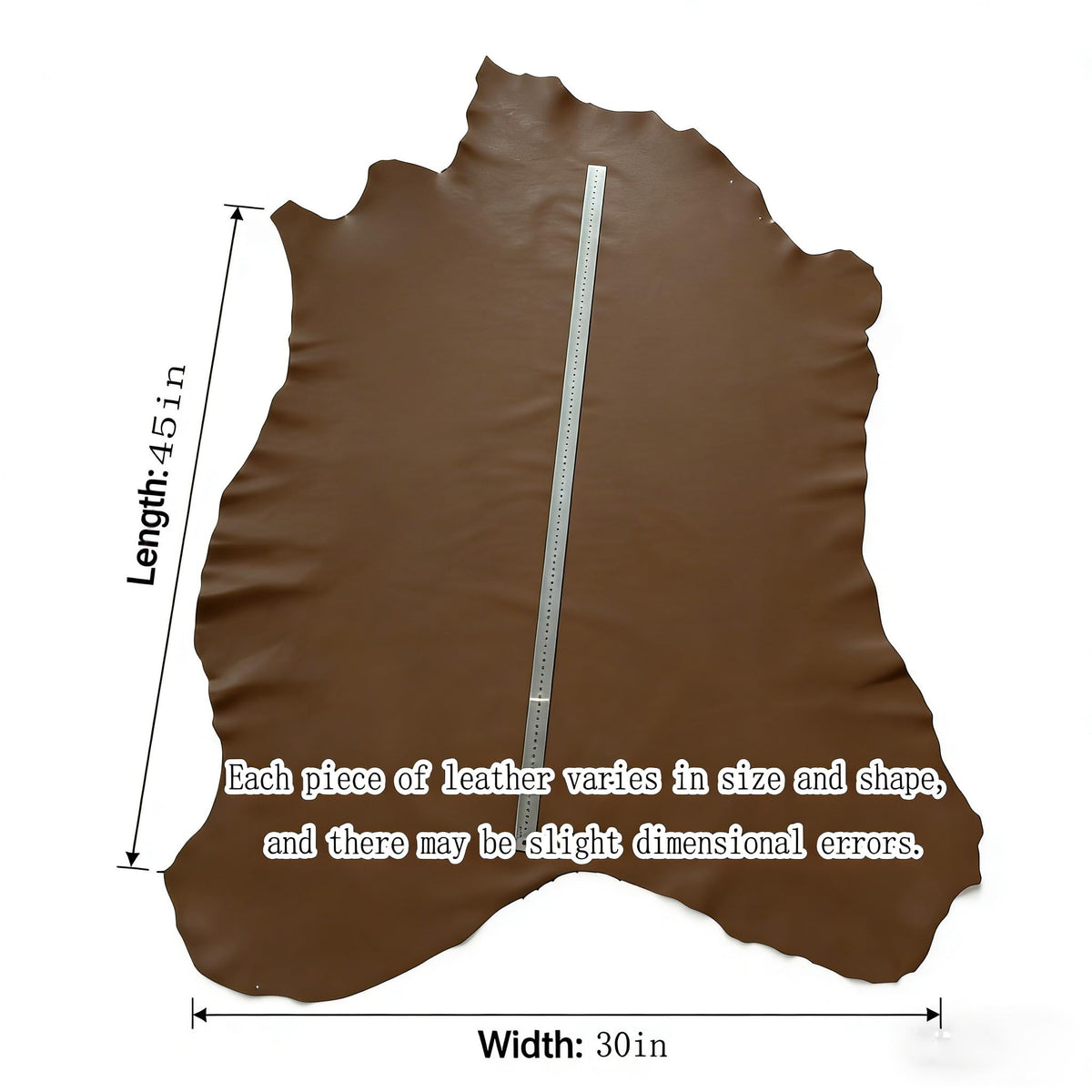 Brown Sheepskin Leather - Premium Full Grain Leather for Upholstery & Home Crafting (One Piece) (Brown, 8-11sq ft)
