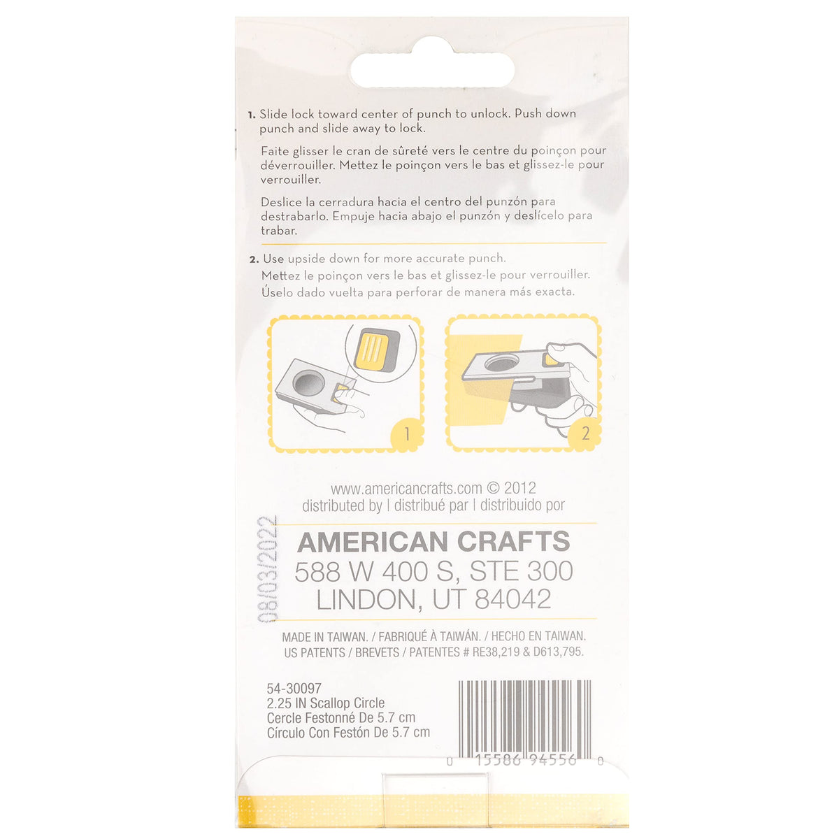 EK tools 2.25-Inch Scallop Circle Punch, Large, New Package, White