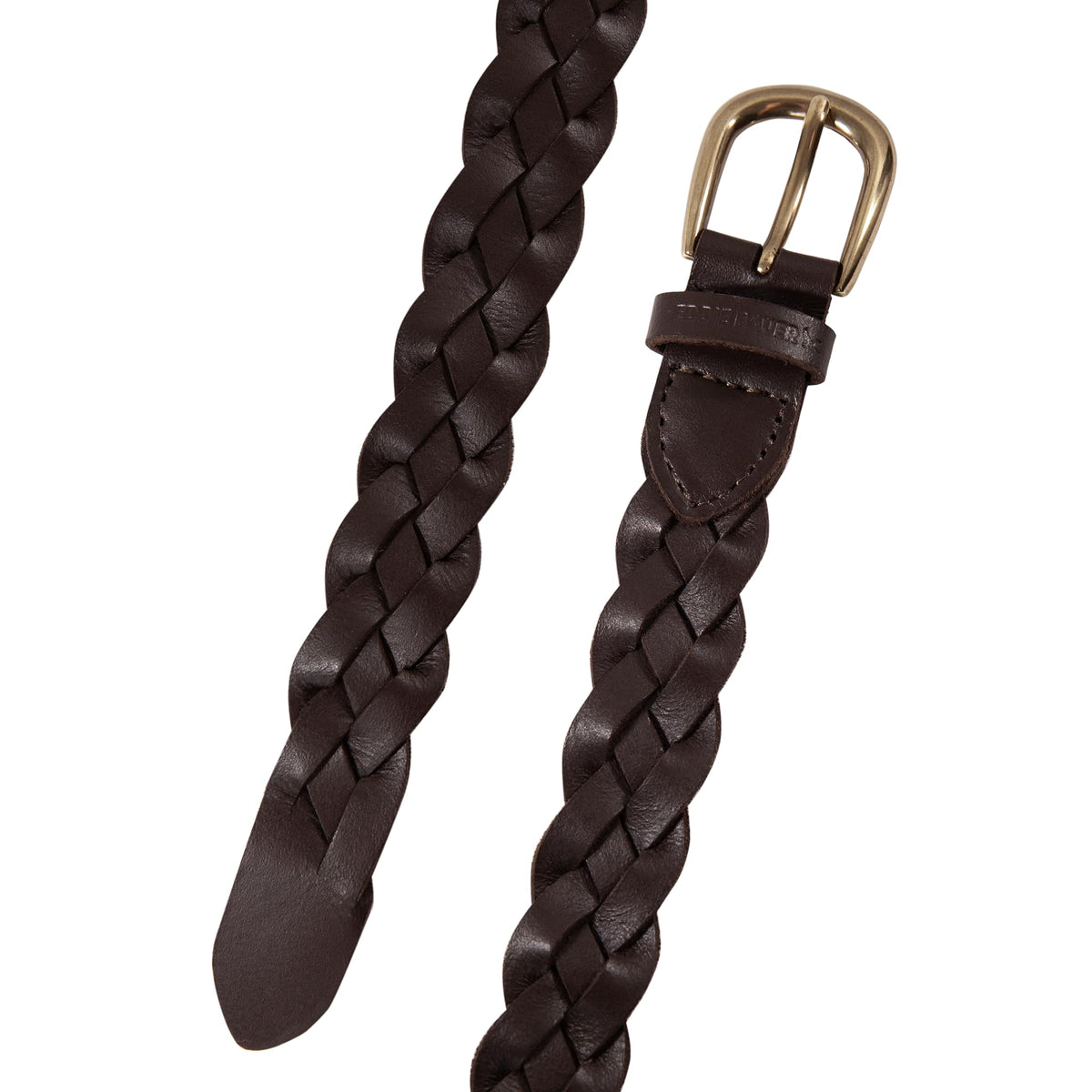 Eddie Bauer Women's Casual Leather Belts with Durable Metal Buckle, Thin Braided - Brown, Medium