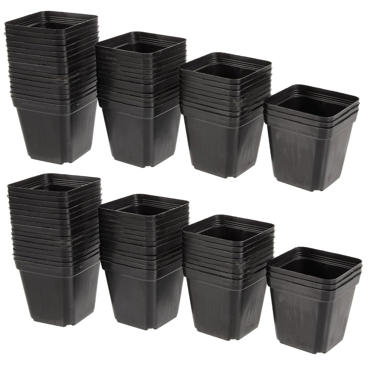 FOMIYES Nursery Pots and Independent Growth Chambers 100pcs Plastic Square Black with Drainage Holes for Vegetables and Flowers, for Balcony Gardens and Garden Planting