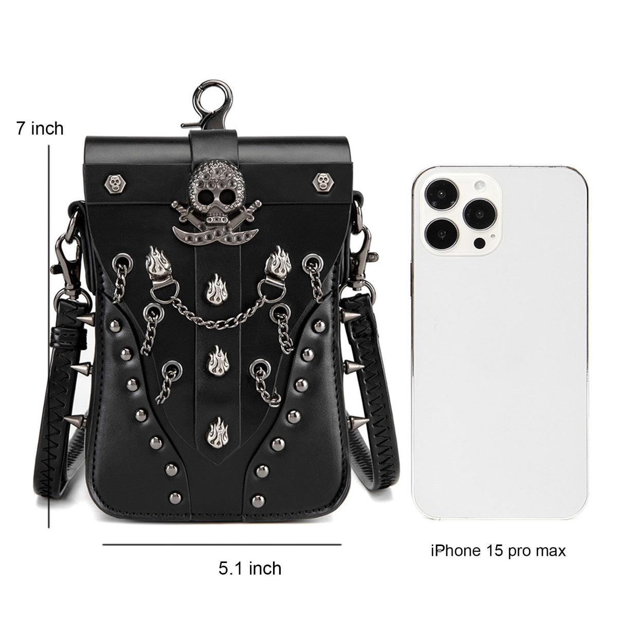 KOTORA Cute Gothic Steampunk Crossbody Bag Retro Small Shoulder Purse Phone Holder Renaissance Halloween Costume Accessory