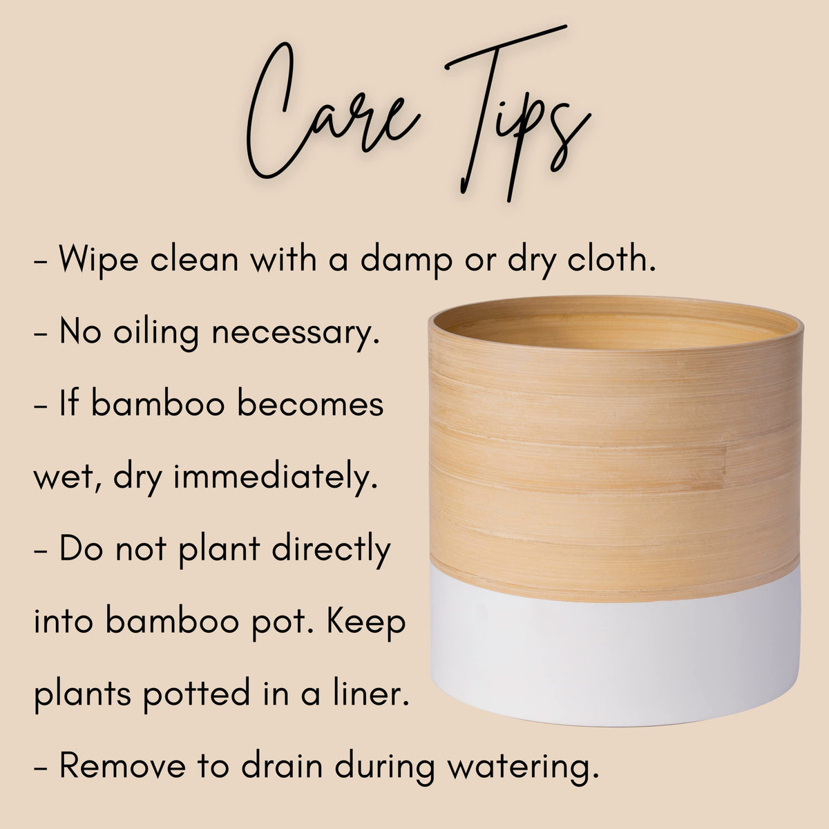 HABITAS Plant Pots for Indoor Plants - Modern Planter Style Made from Bamboo. Includes Large (10 inch Plant Pot), Medium (8") and Small (6") Planters for Indoor Plants. No More Plastic Flower Pots.