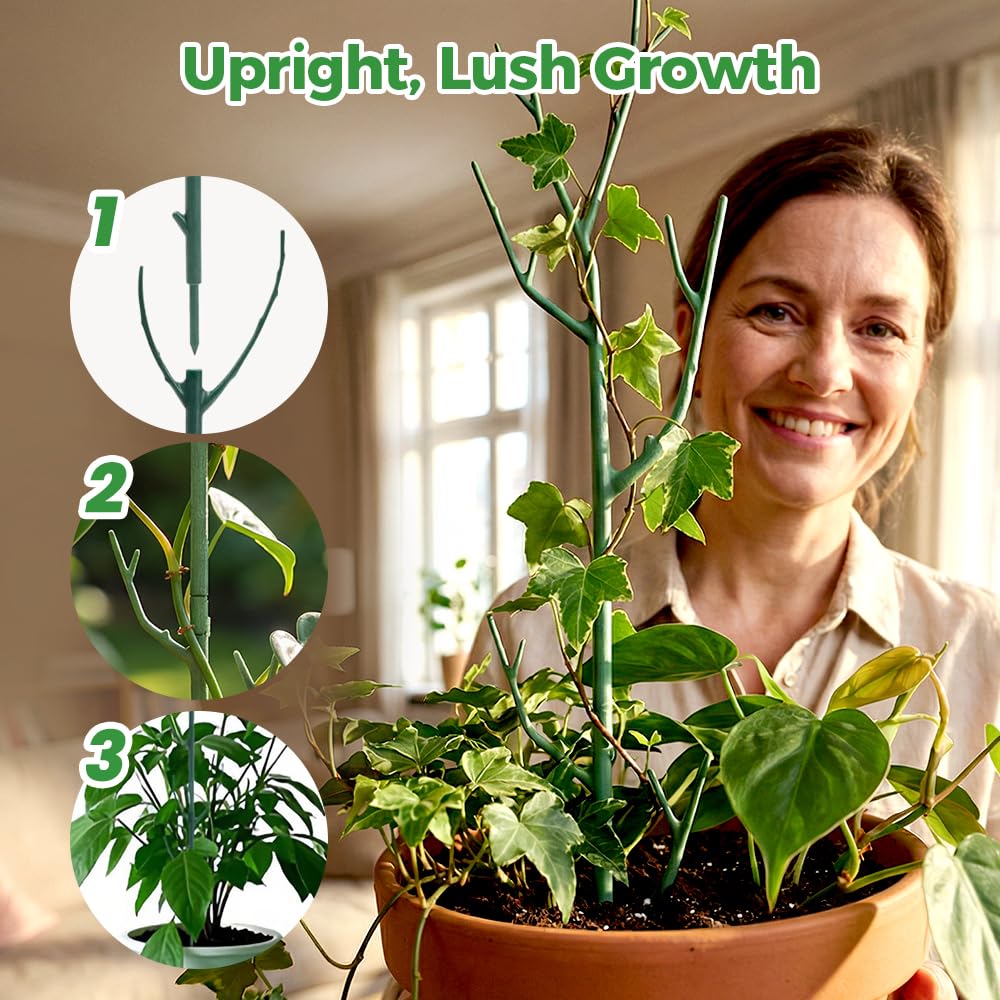 10 Pack Stackable Monstera Plant Support, Garden Plant Support Stakes for Indoor Outdoor Plants, Climbing Plant Support Structures Plant Holder Stick Moss Pole for Support Tall Potted Plants